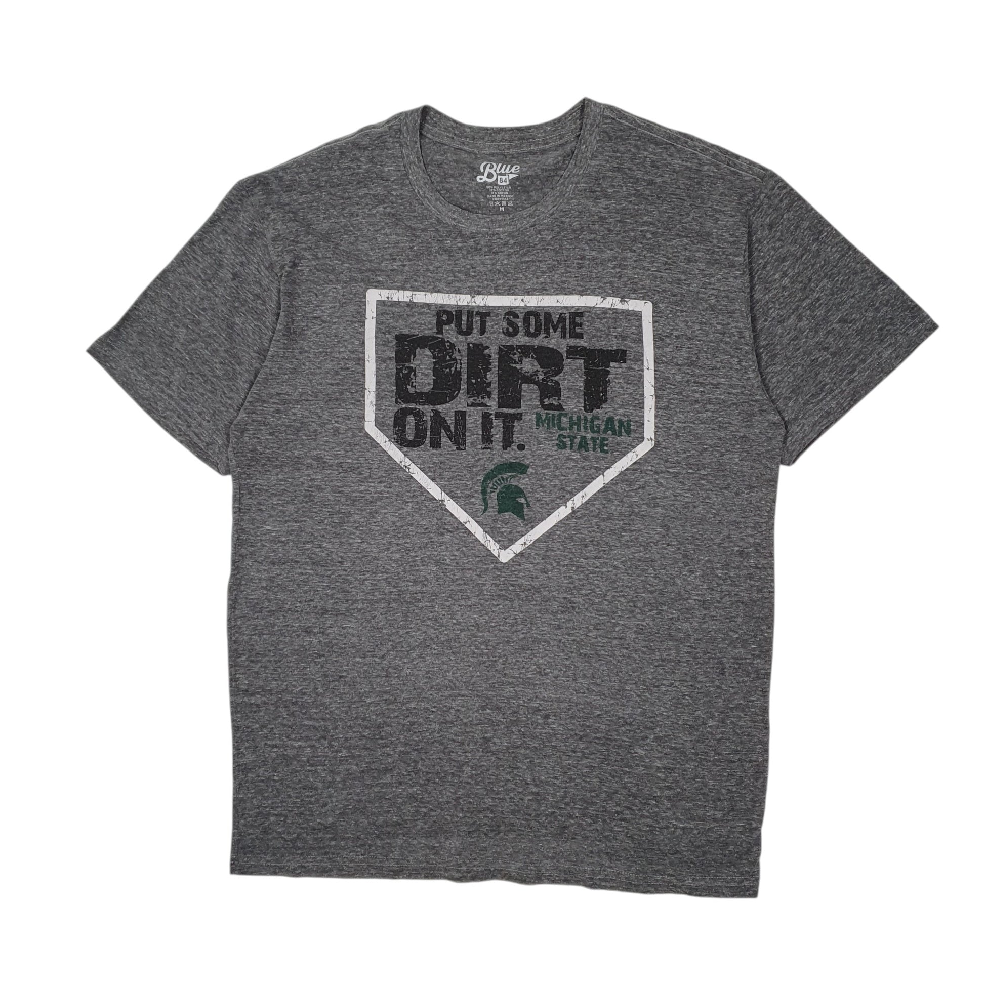Mens Grey Blue Michigan State Short Sleeve T Shirt
