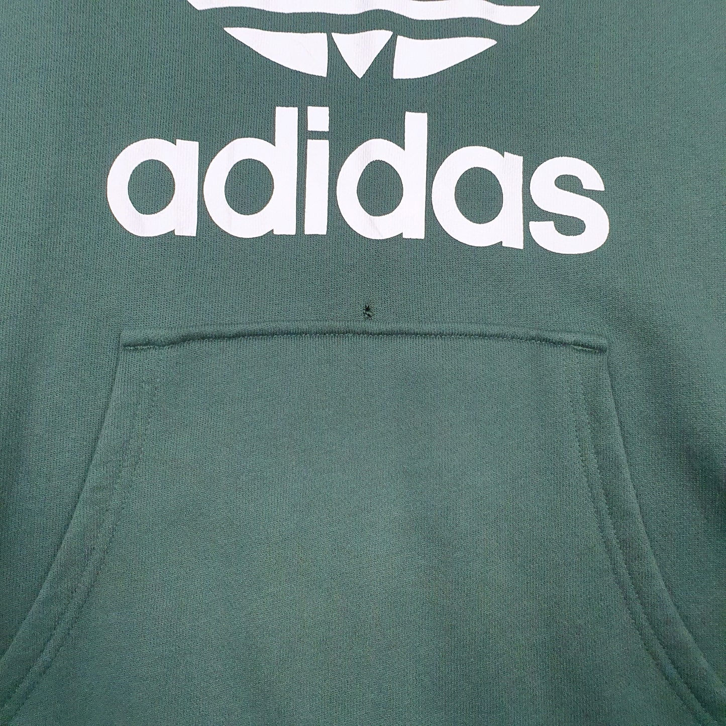 Womens Green Adidas Spellout Hoodie Jumper
