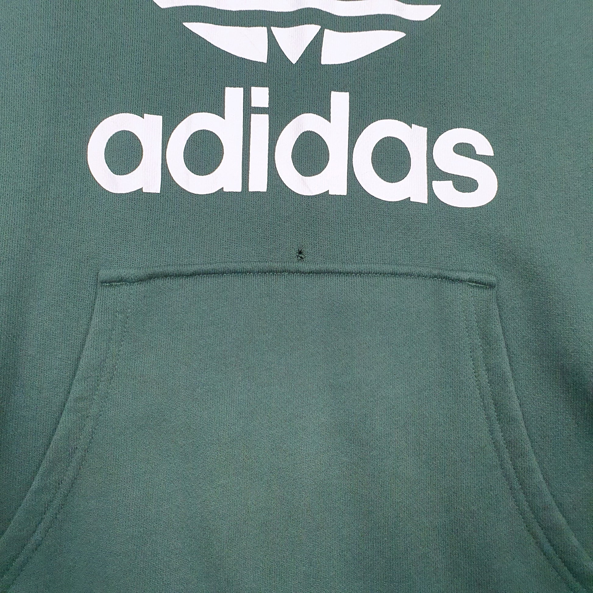 Womens Green Adidas Spellout Hoodie Jumper