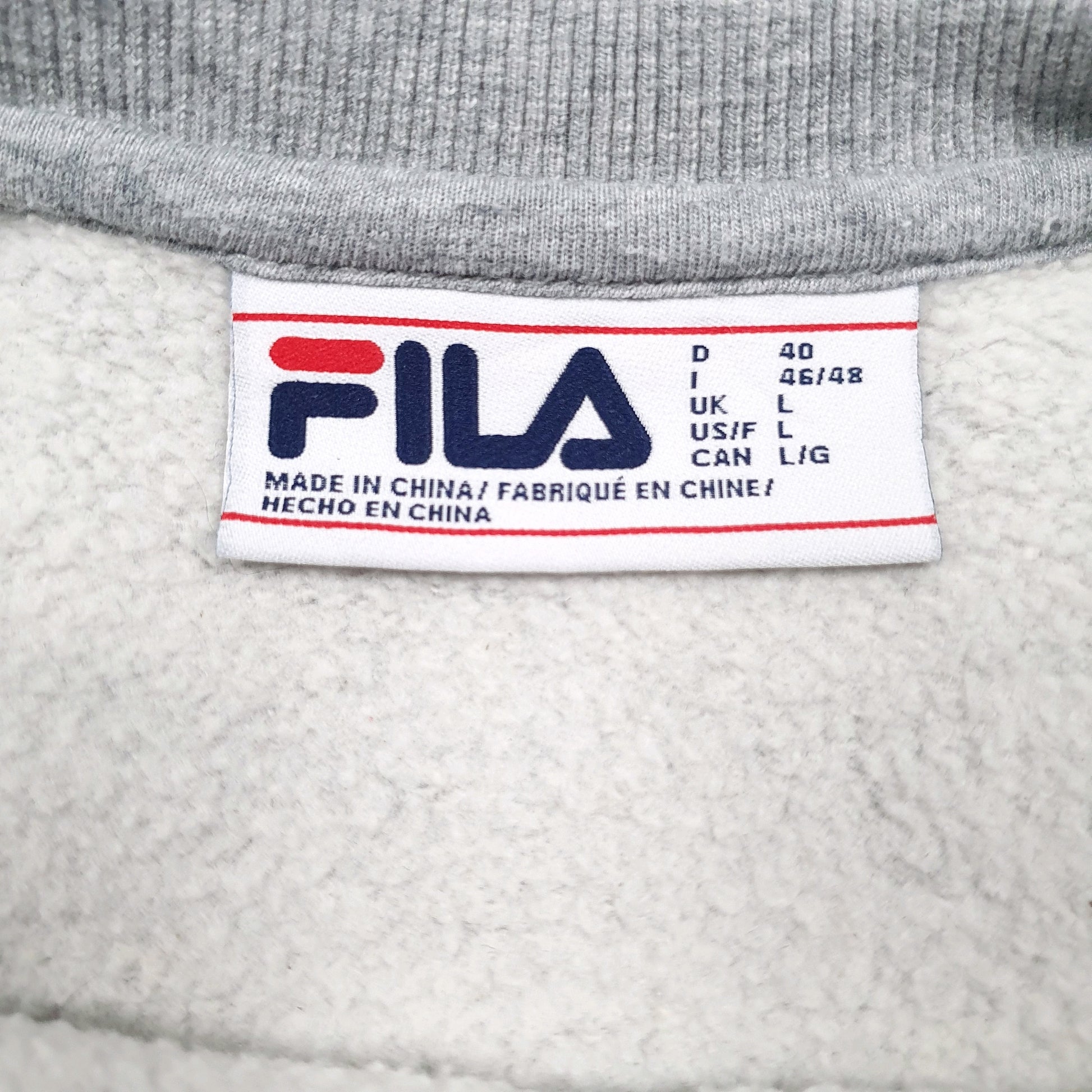 Mens Grey Fila  Crewneck Jumper