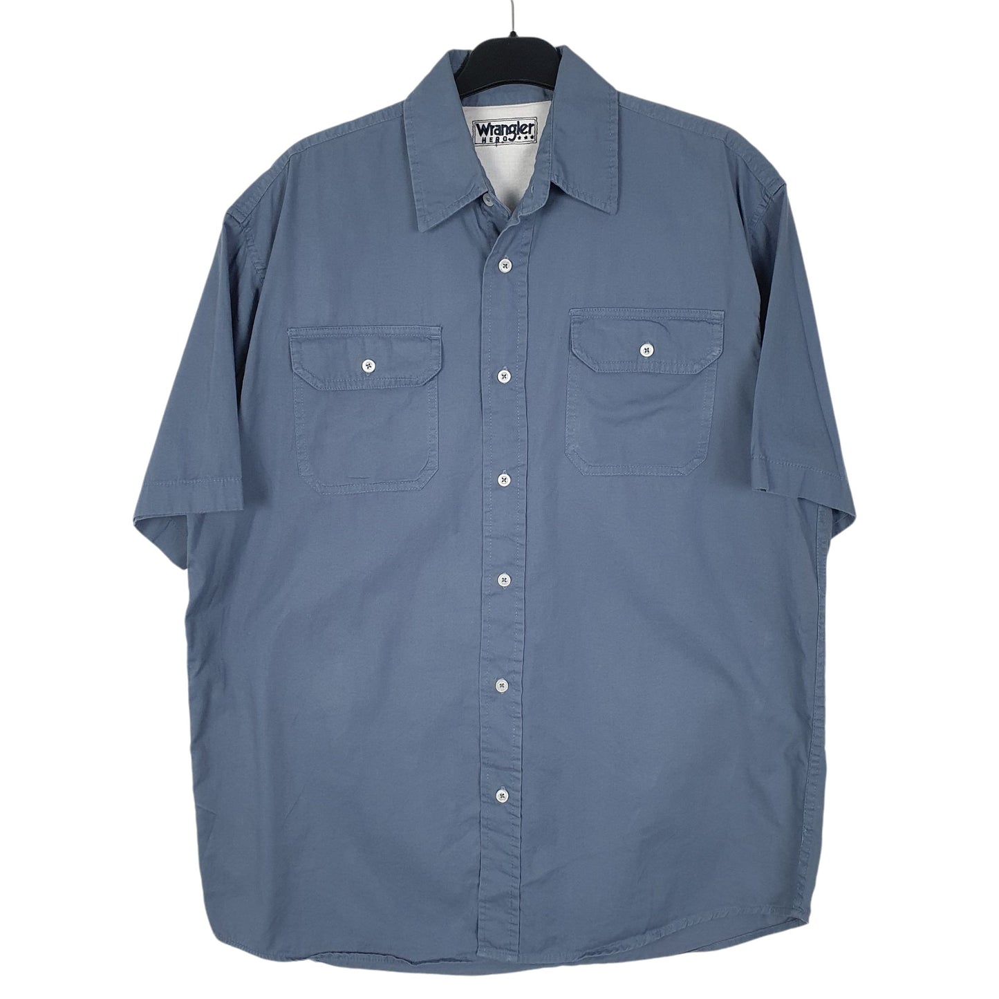 Mens Blue Wrangler Hero Short Sleeve Shirt