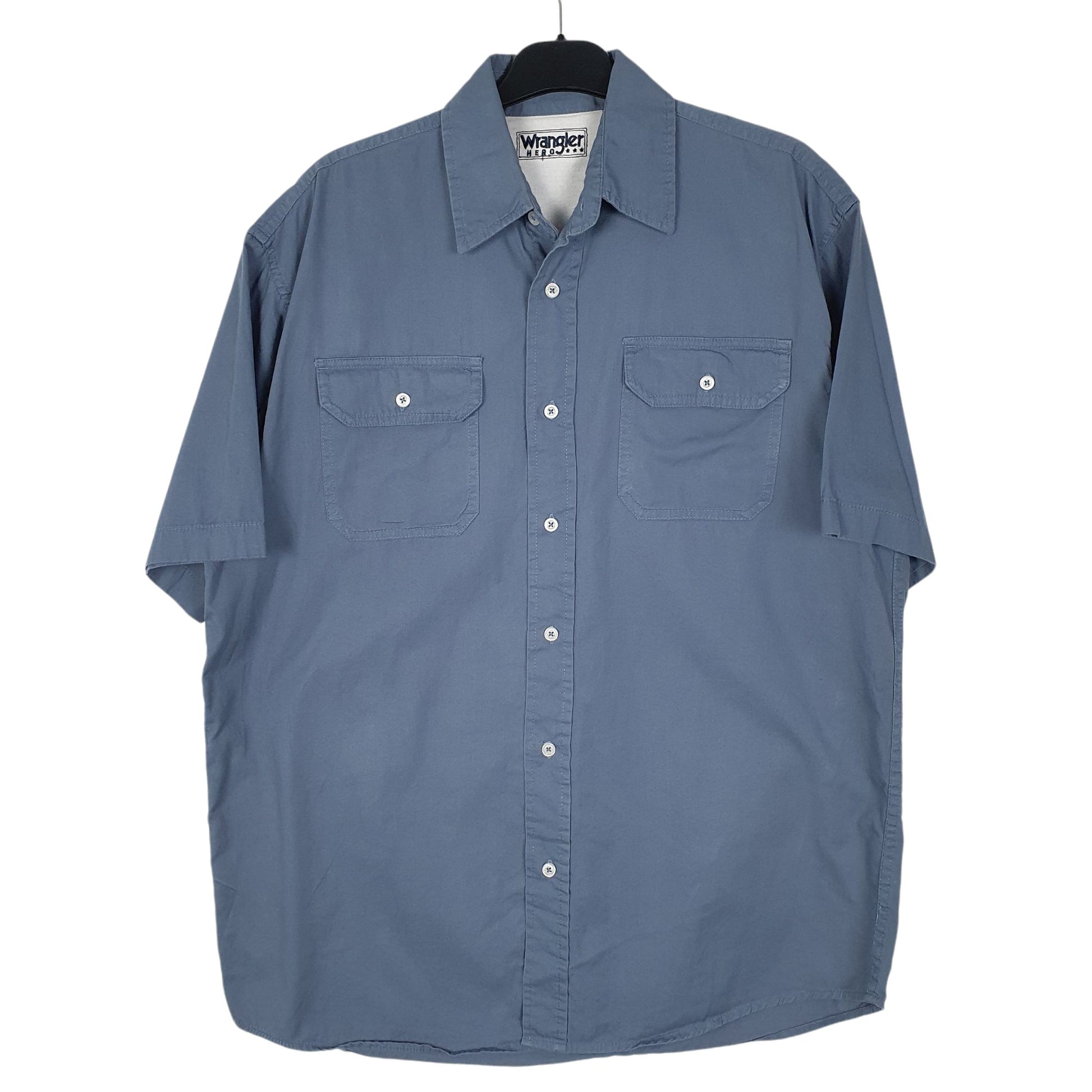 Mens Blue Wrangler Hero Short Sleeve Shirt