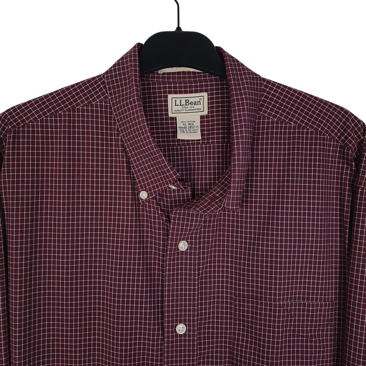 Mens Burgundy L.L.Bean   Shirt