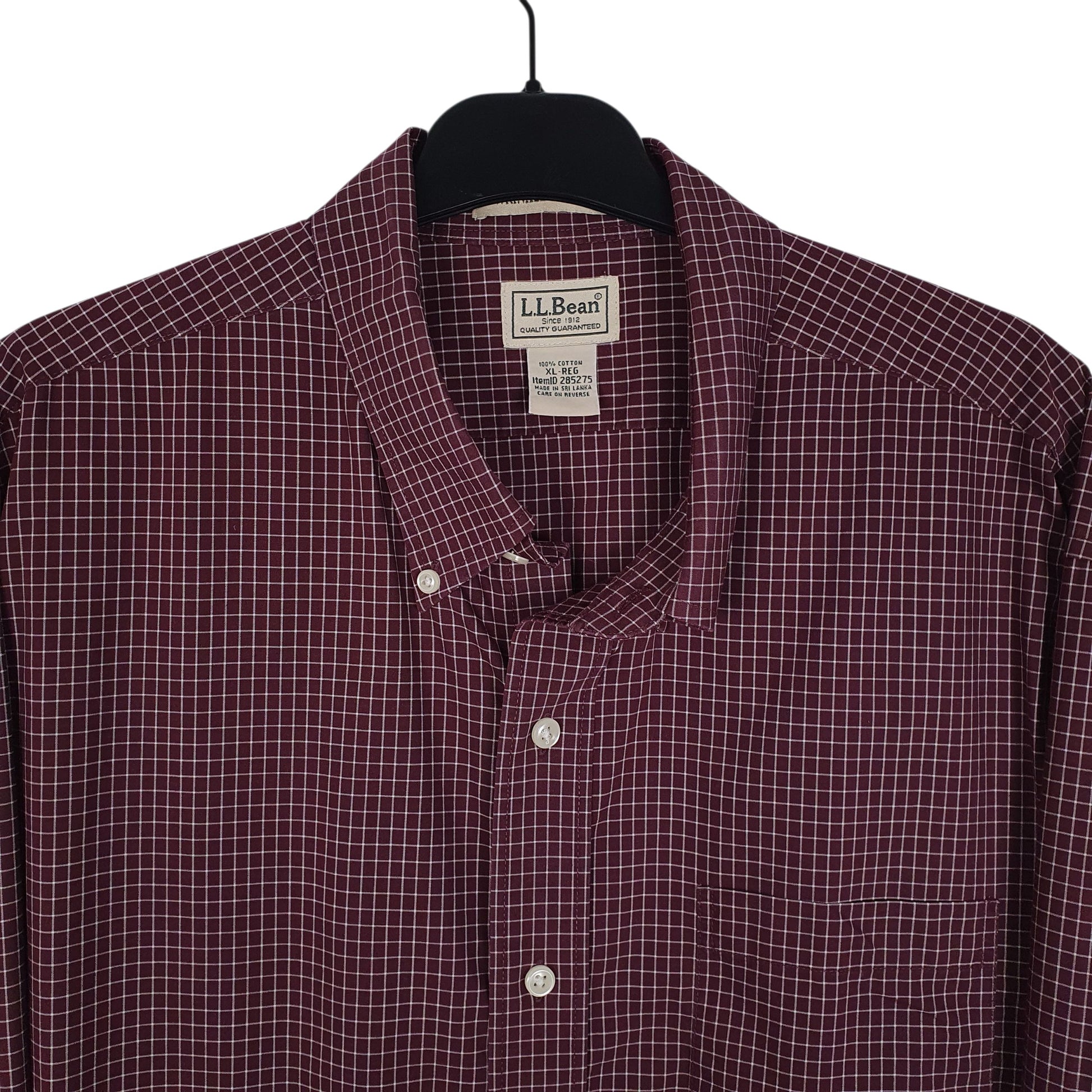 Mens Burgundy L.L.Bean   Shirt