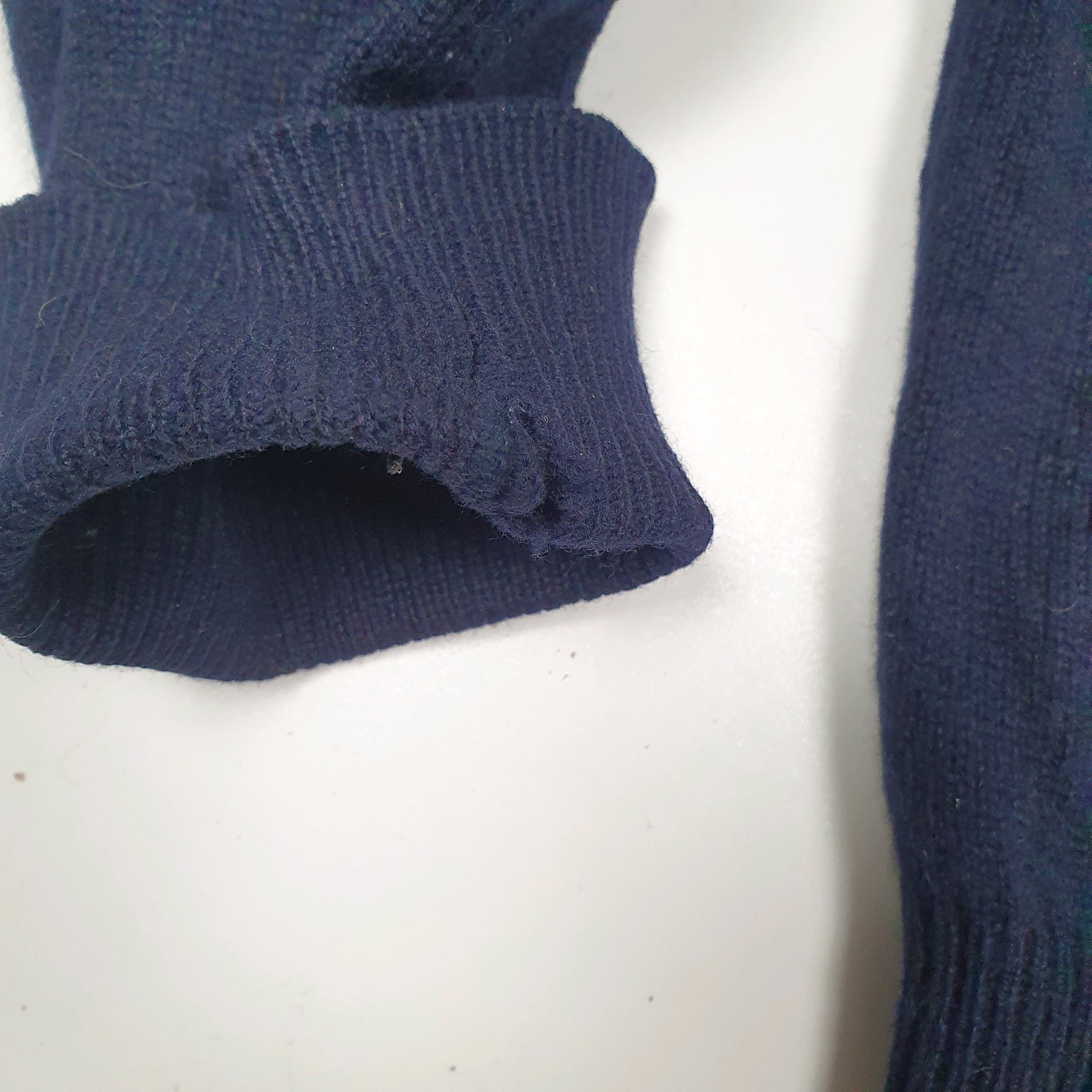 Mens Navy Burberry  V Neck Jumper