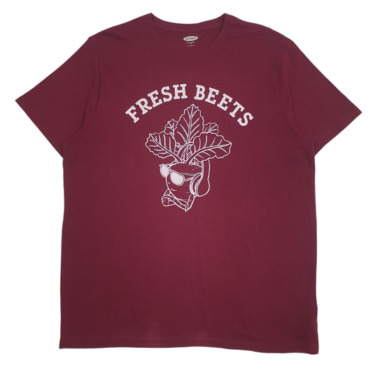 Mens Burgundy Old Navy Fresh Beets Short Sleeve T Shirt