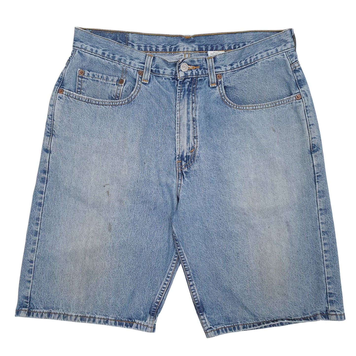 Mens Blue Levis 569 Loose Straight Denim Shorts