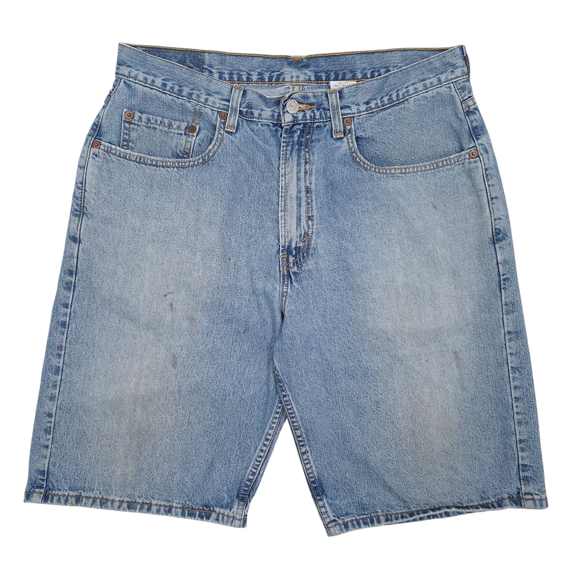 Mens Blue Levis 569 Loose Straight Denim Shorts