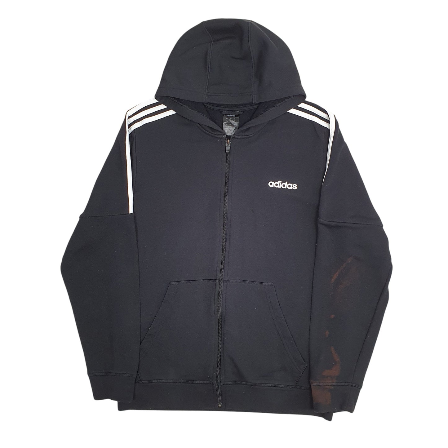 Mens Black Adidas Hoodie Full Zip Jumper