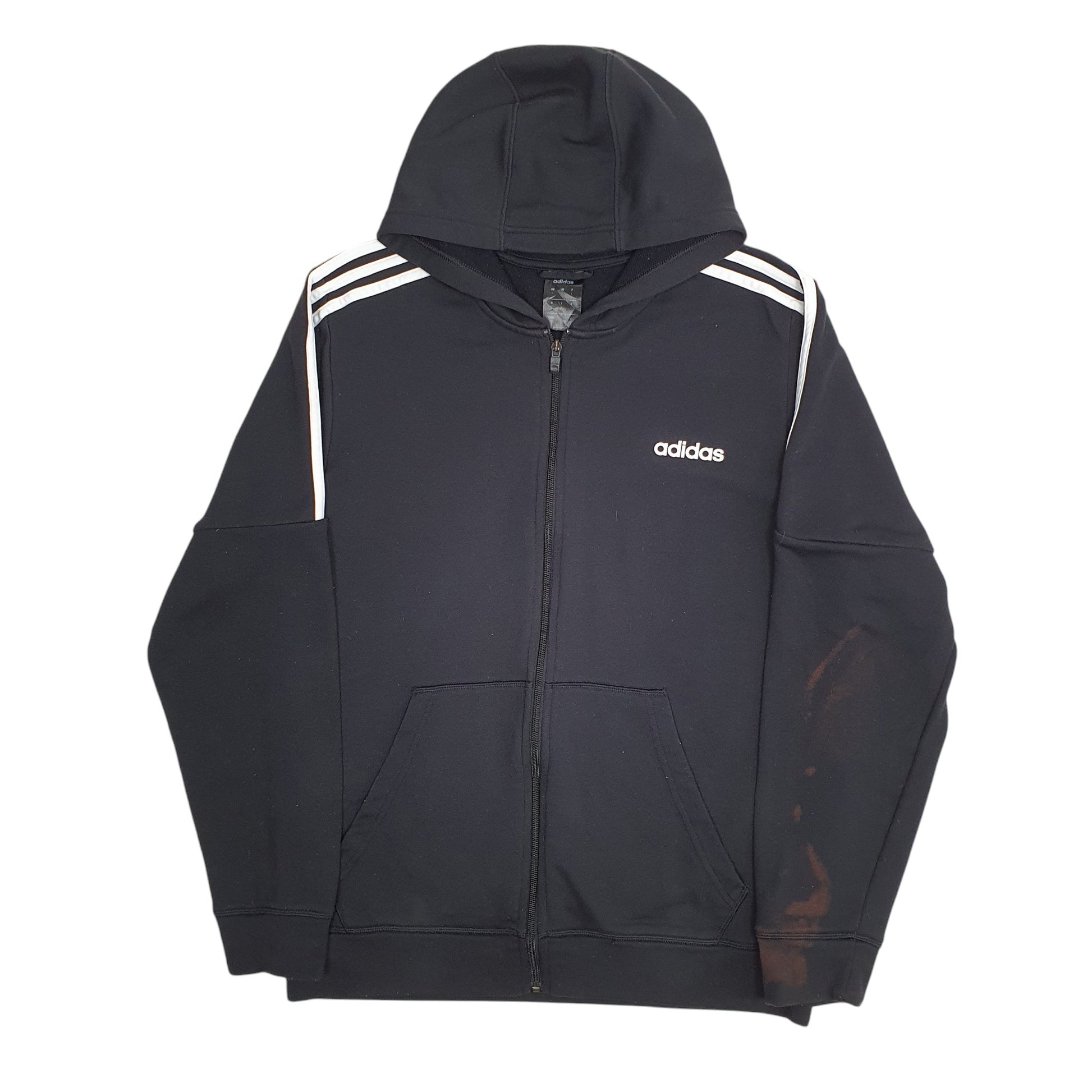 Mens Black Adidas Hoodie Full Zip Jumper