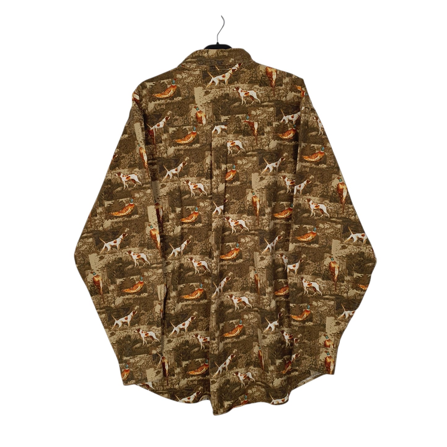 Mens Brown Woolrich Hunting Pheasants Hounds  Shirt