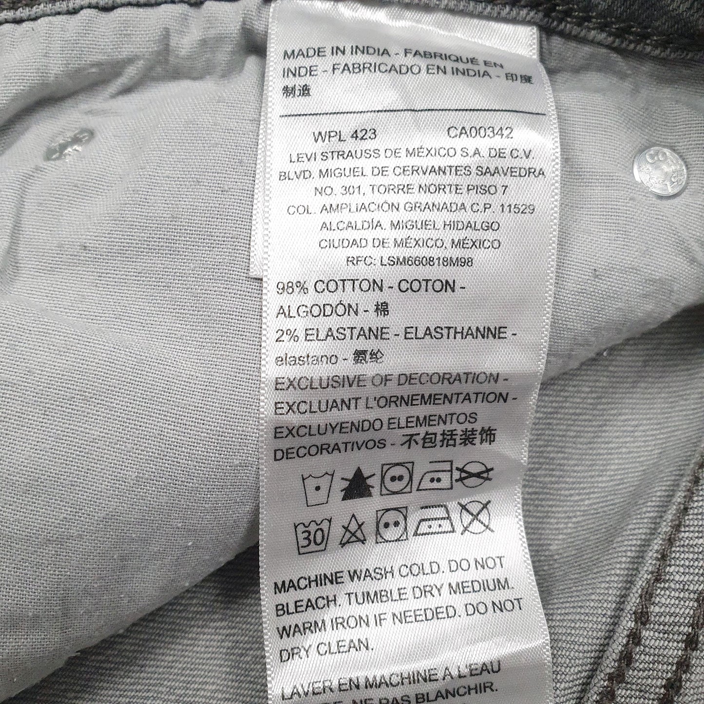 Mens Grey Levis   Jeans