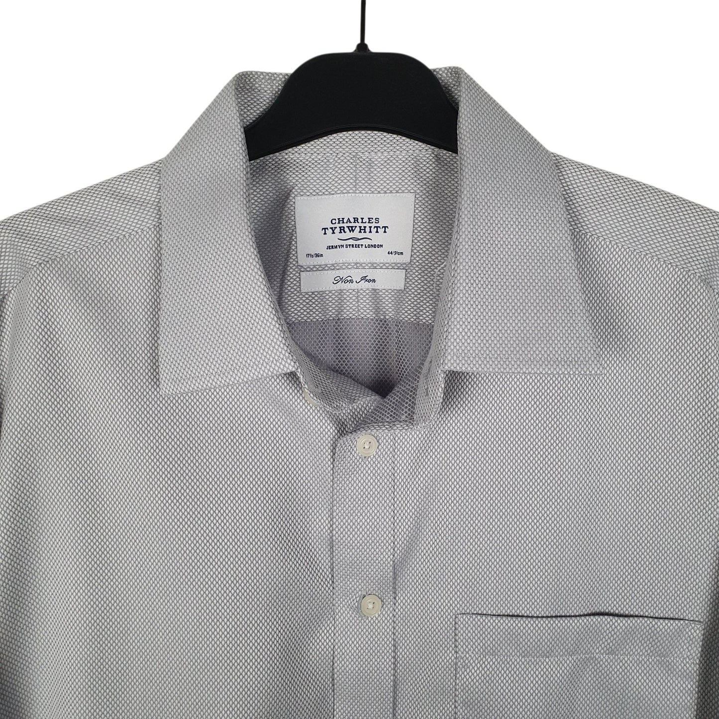 Mens Grey Charles Tyrwhitt Non Iron French Cuff  Shirt