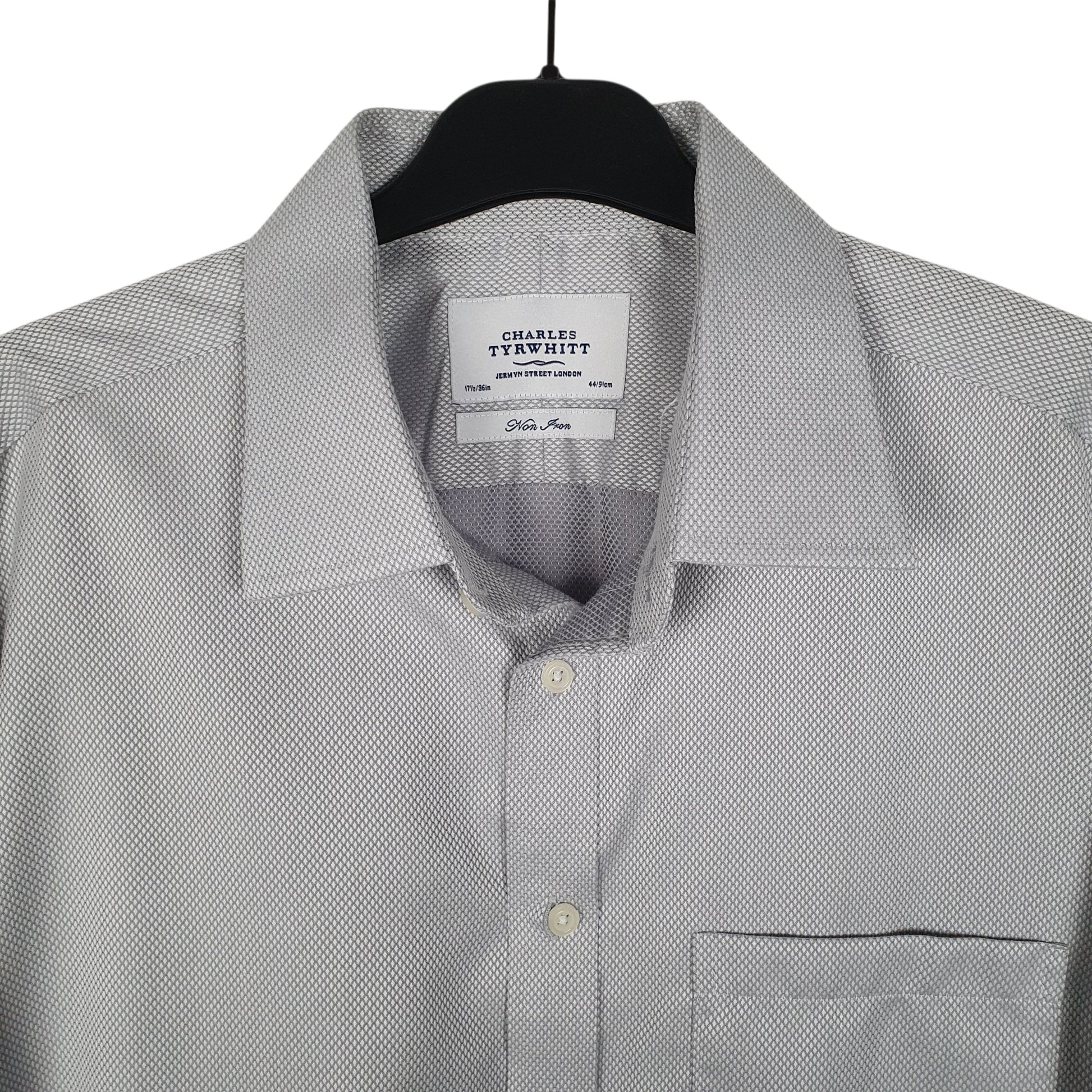 Mens Grey Charles Tyrwhitt Non Iron French Cuff  Shirt