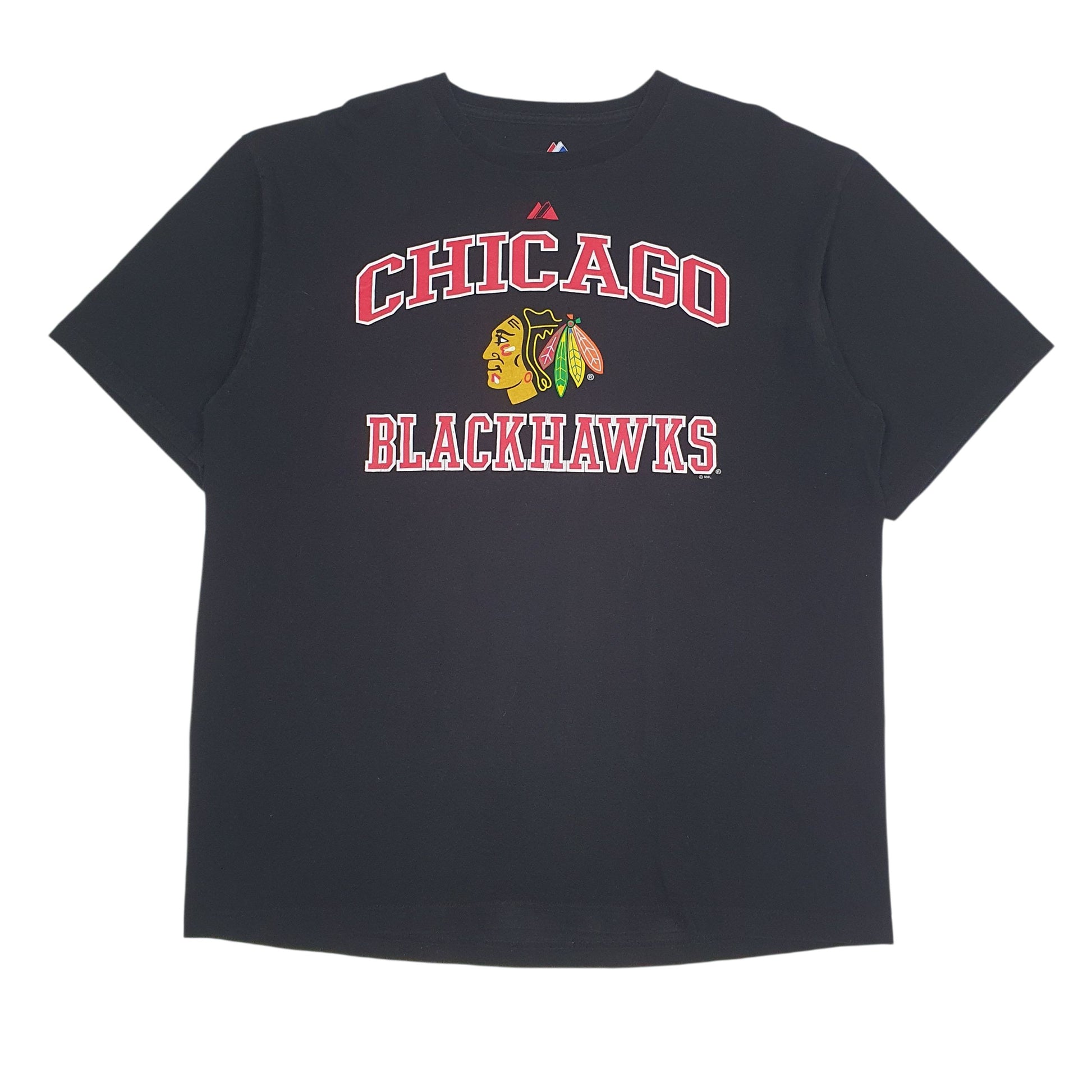 Mens Black Majestic NHL Chicago Blackhawks Short Sleeve T Shirt
