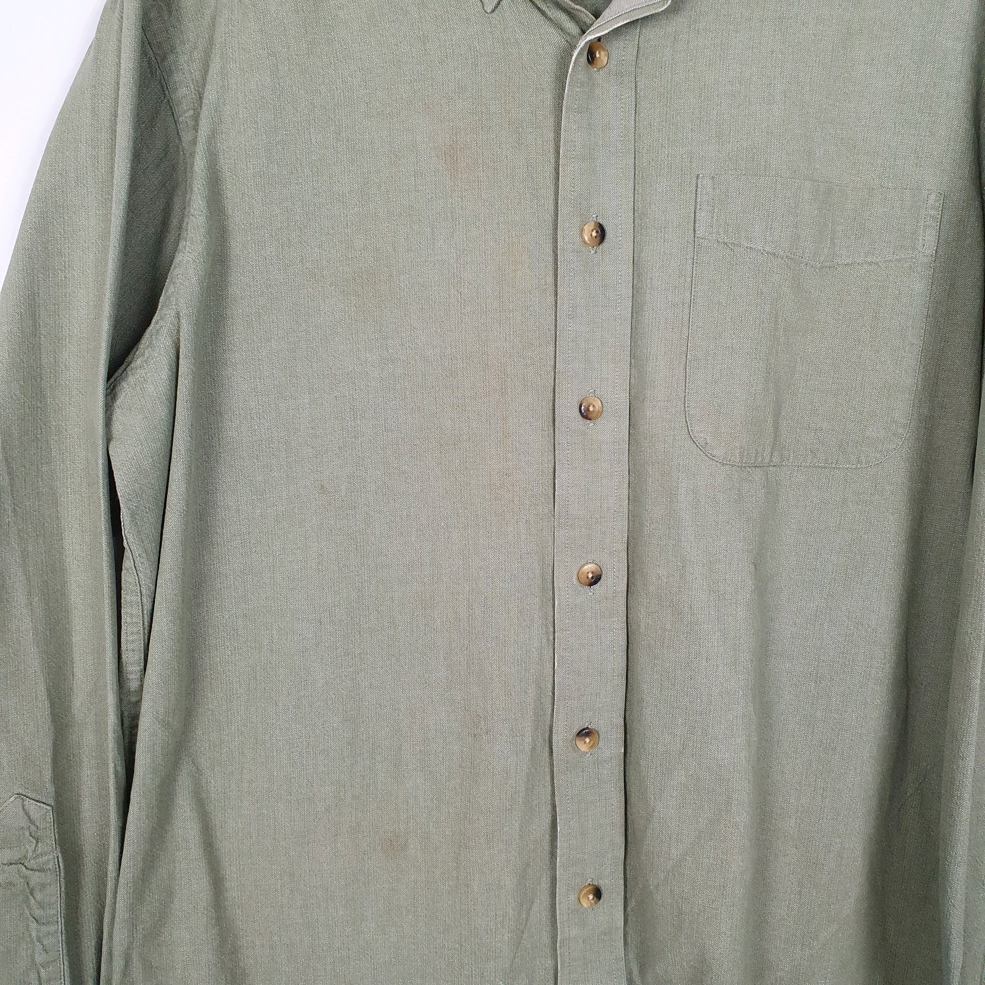 Mens Khaki L.L.Bean Vintage 90s 00s  Shirt