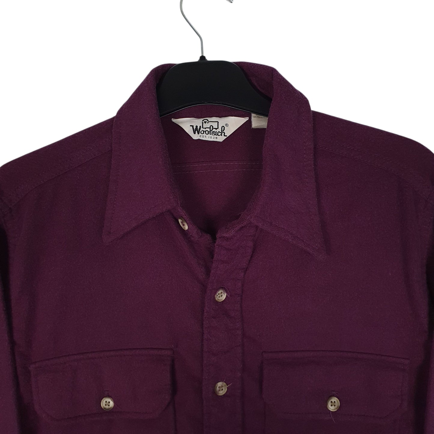Mens Purple Woolrich Vintage 90s Made In USA Chamois  Shirt