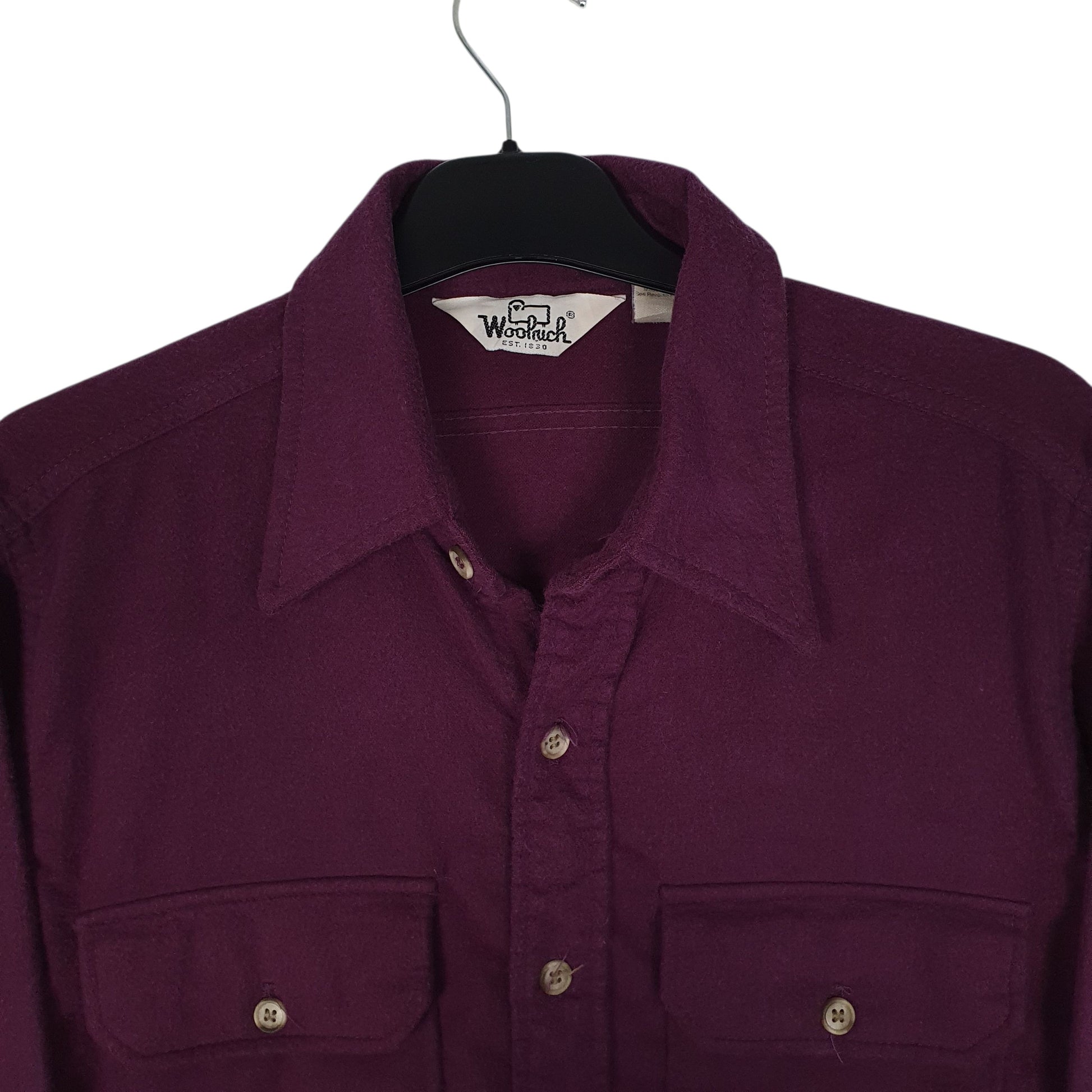 Mens Purple Woolrich Vintage 90s Made In USA Chamois  Shirt