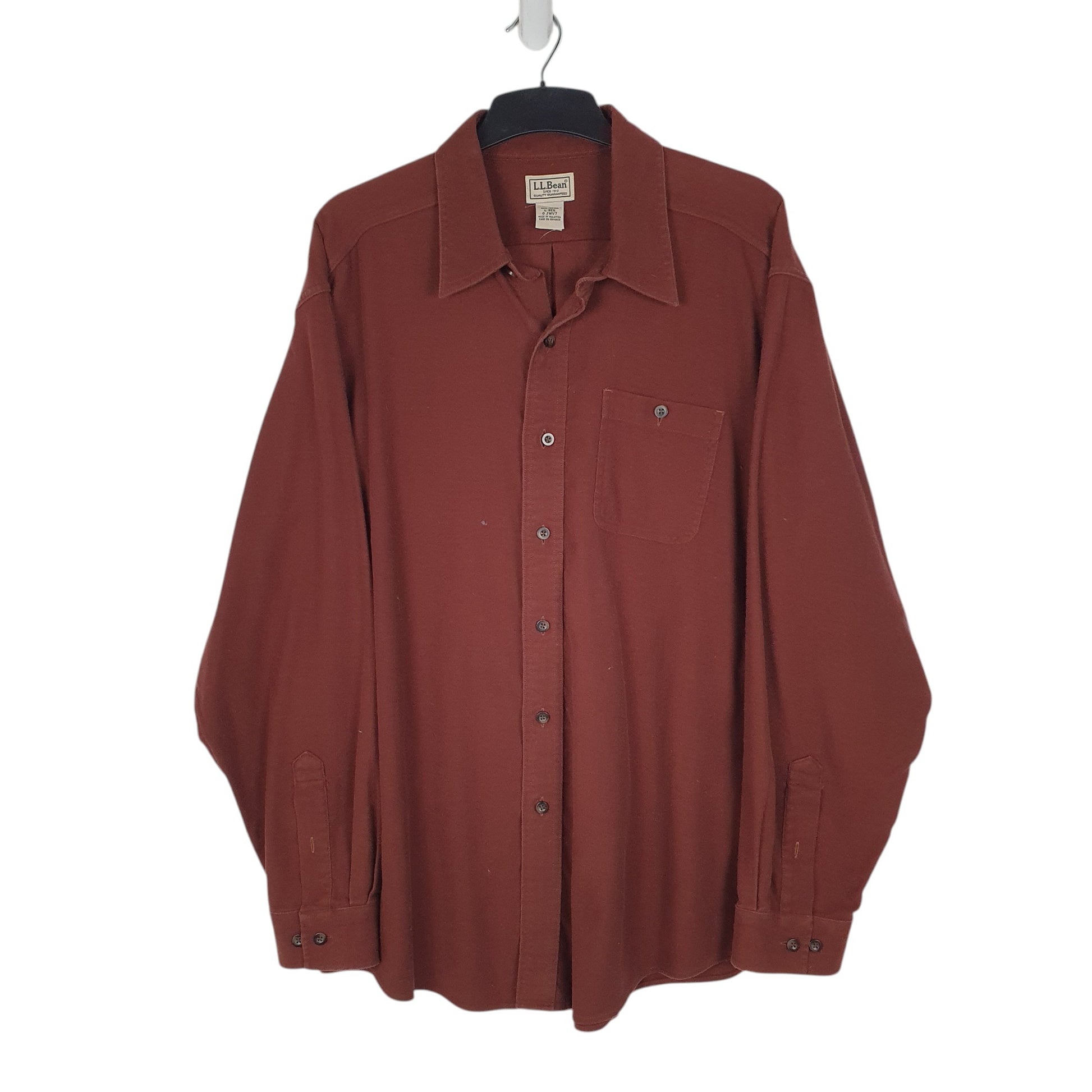 Mens Brown L.L.Bean Heavyweight Chamois Long Sleeve Shirt