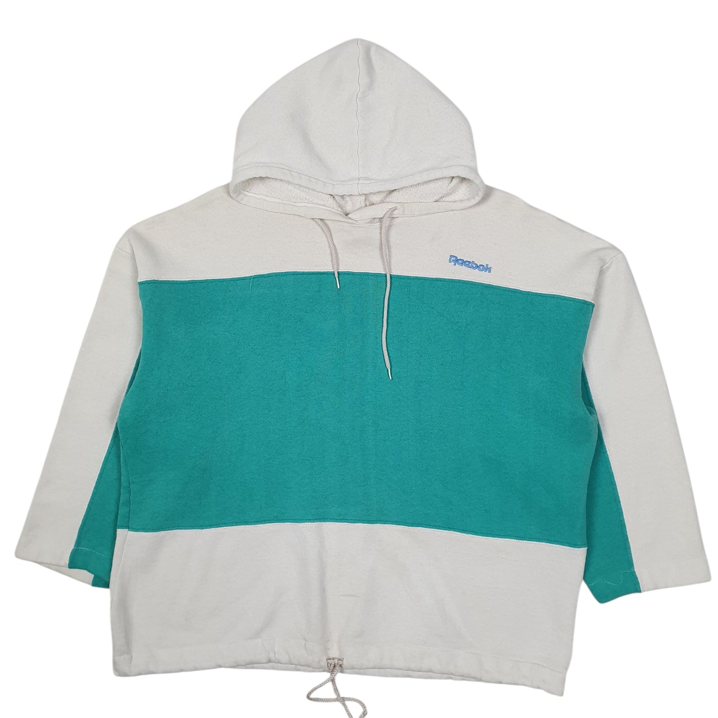 Womens White Reebok Vintage 1980s Made In USA Hoodie Jumper