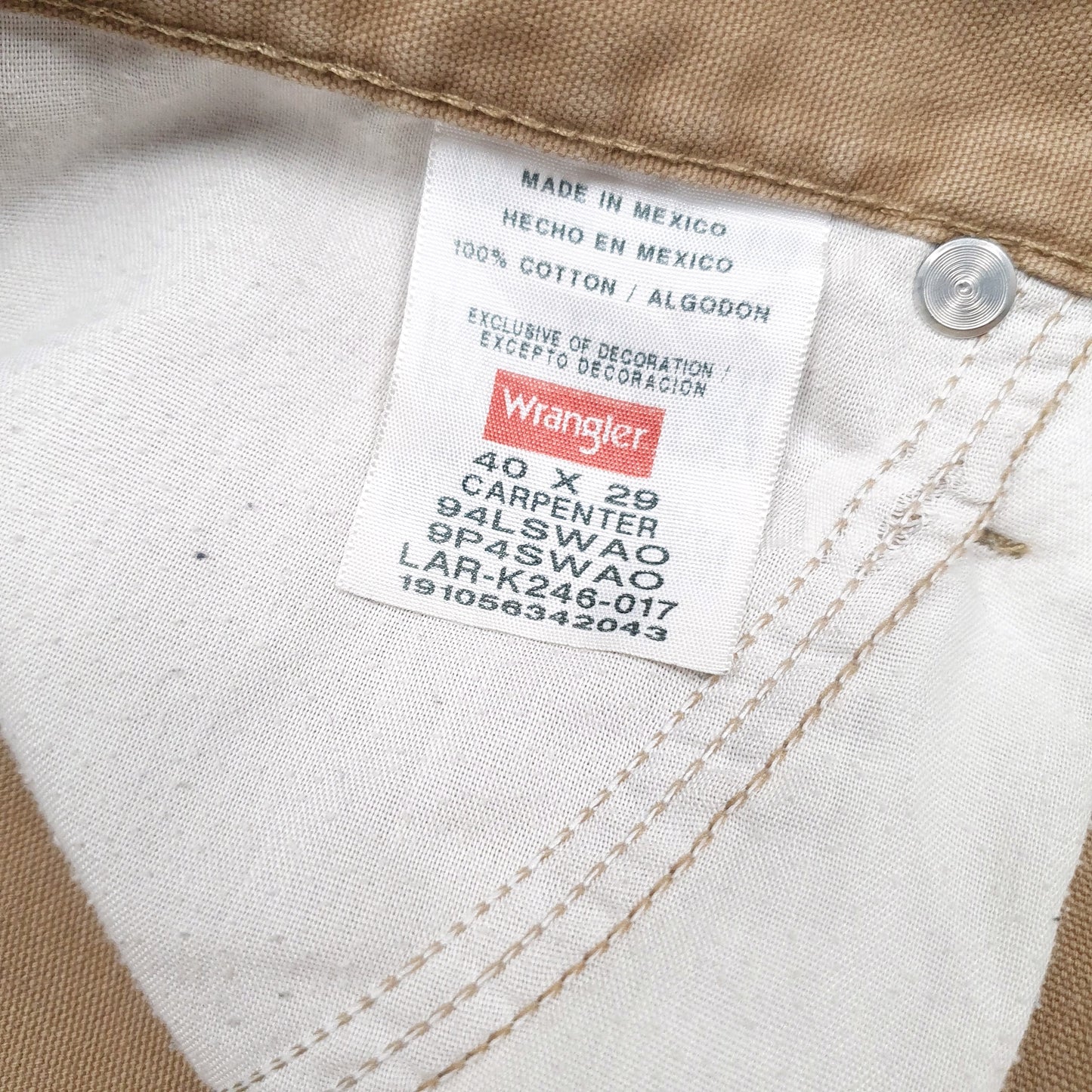 Mens Beige Wrangler   Trousers