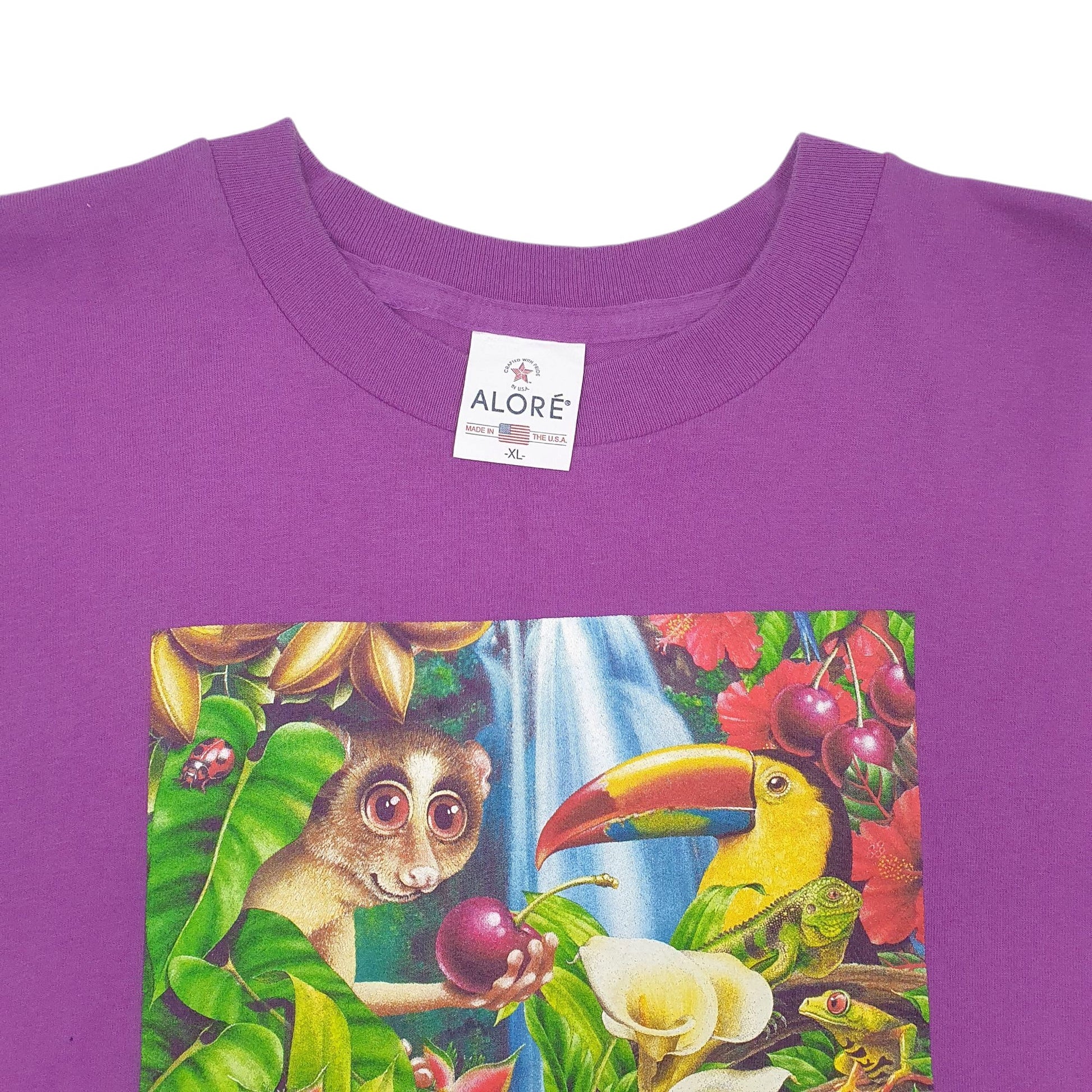 Mens Purple Alore Single Stitch Vintage 90s  T Shirt