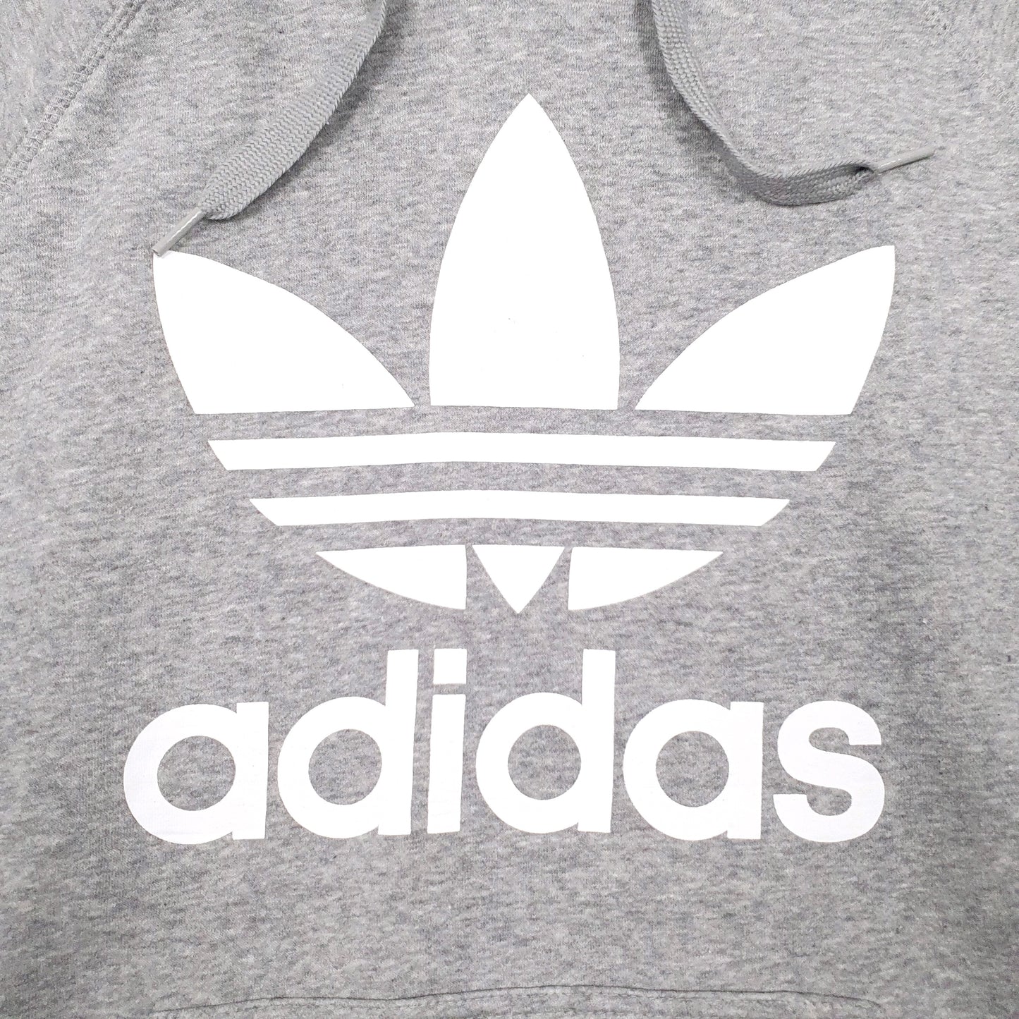 Mens Grey Adidas Spellout Hoodie Jumper