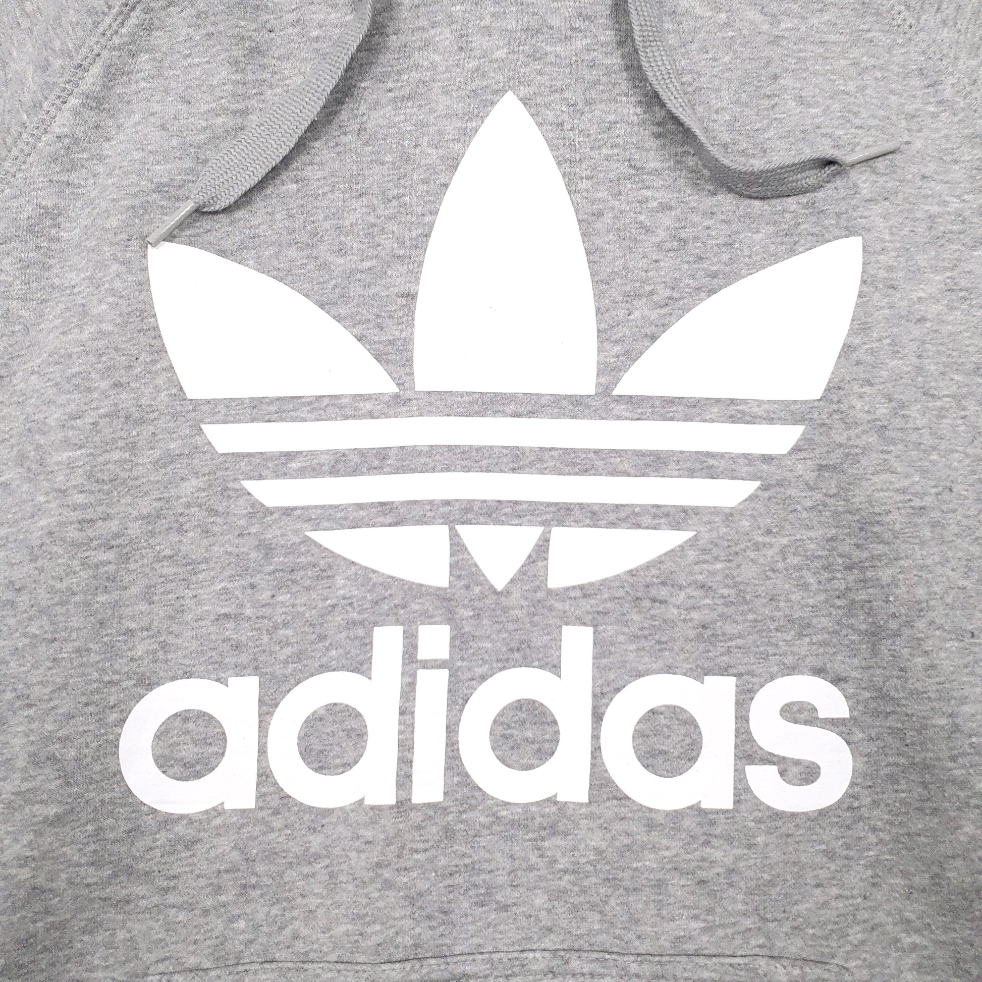 Mens Grey Adidas Spellout Hoodie Jumper