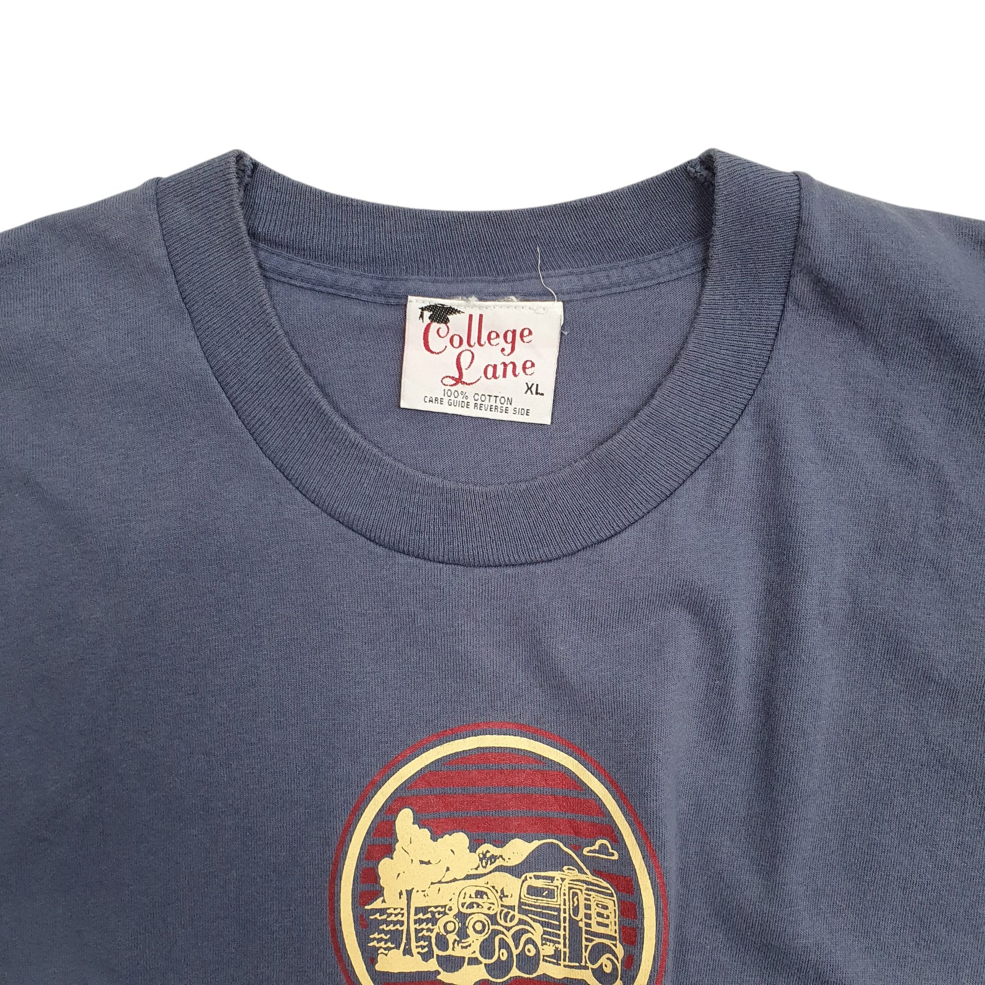 Mens Blue College Lane Single Stitch Vintage 90s Pennsylvania  T Shirt
