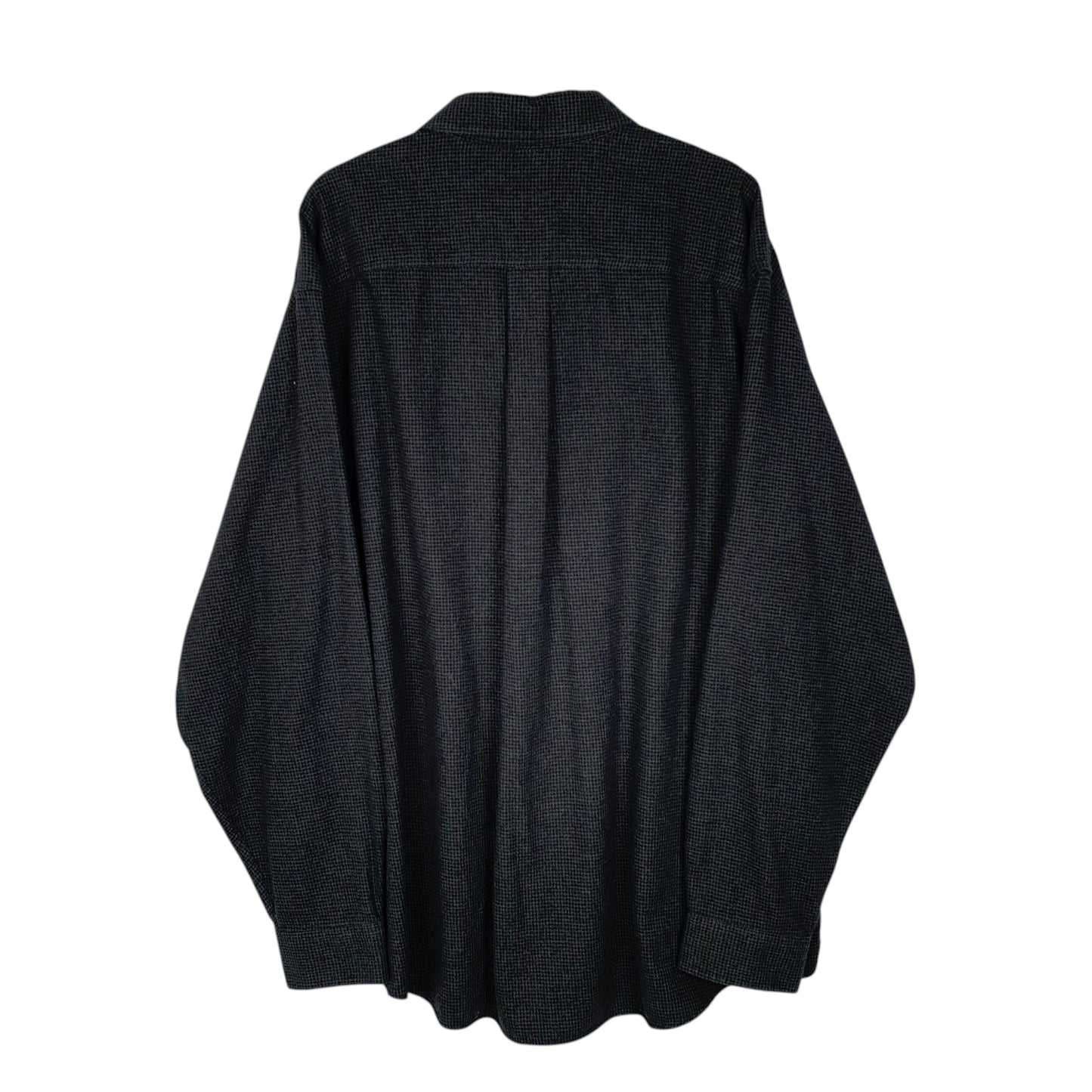 Mens Grey L.L.Bean Thick Flannel Houndstooth  Shirt