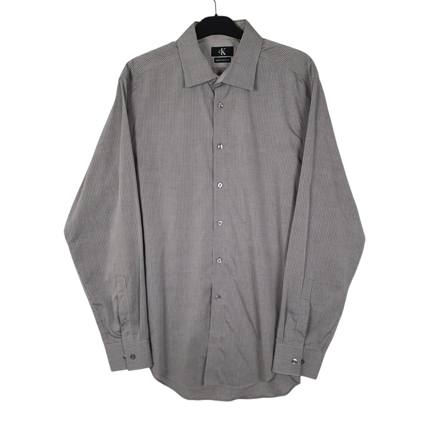 Mens Grey Calvin Klein  Long Sleeve Shirt