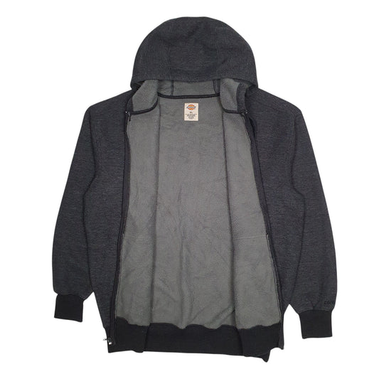 Mens Grey Dickies Hoodie Fleece Full Zip Jumper