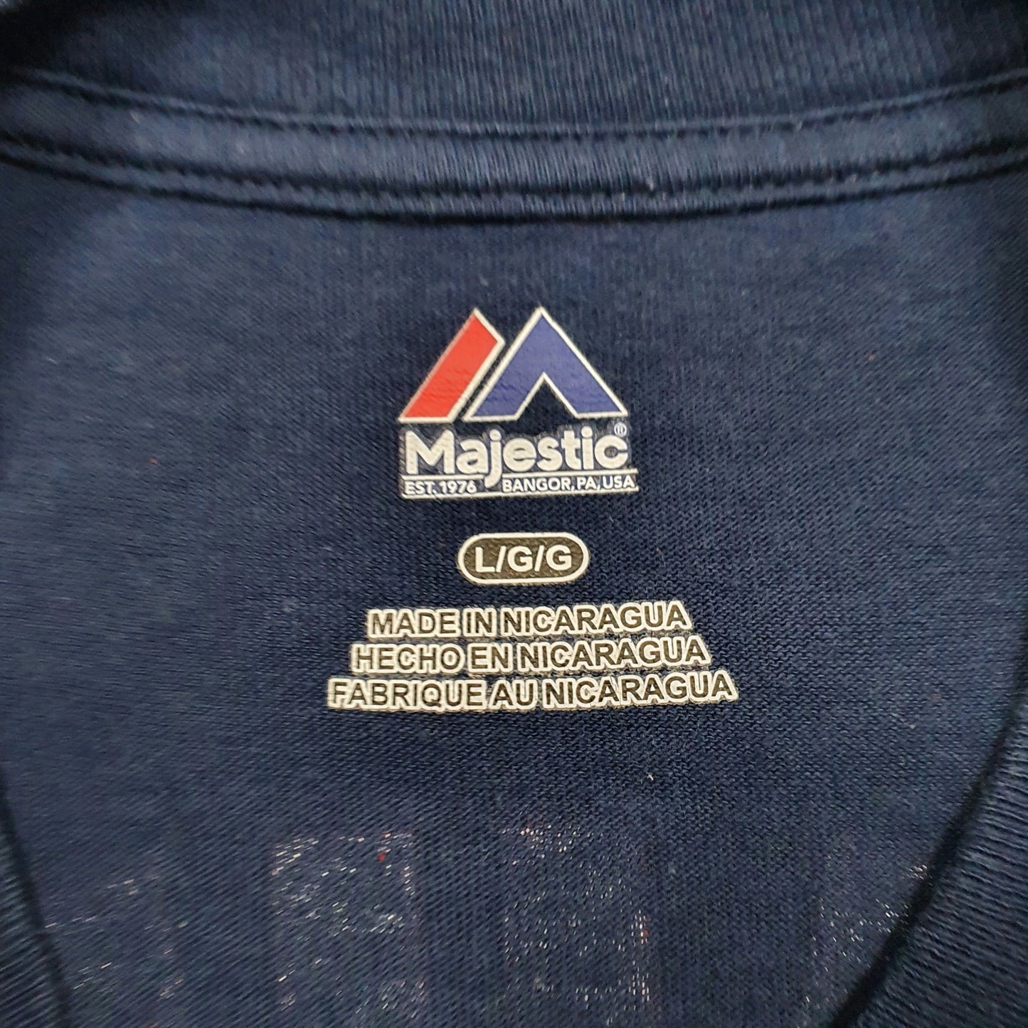 Mens Navy Majestic MLB Minnesota Twins Crewneck T Shirt