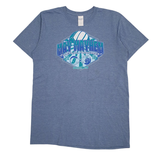 Mens Blue Gildan  Short Sleeve T Shirt