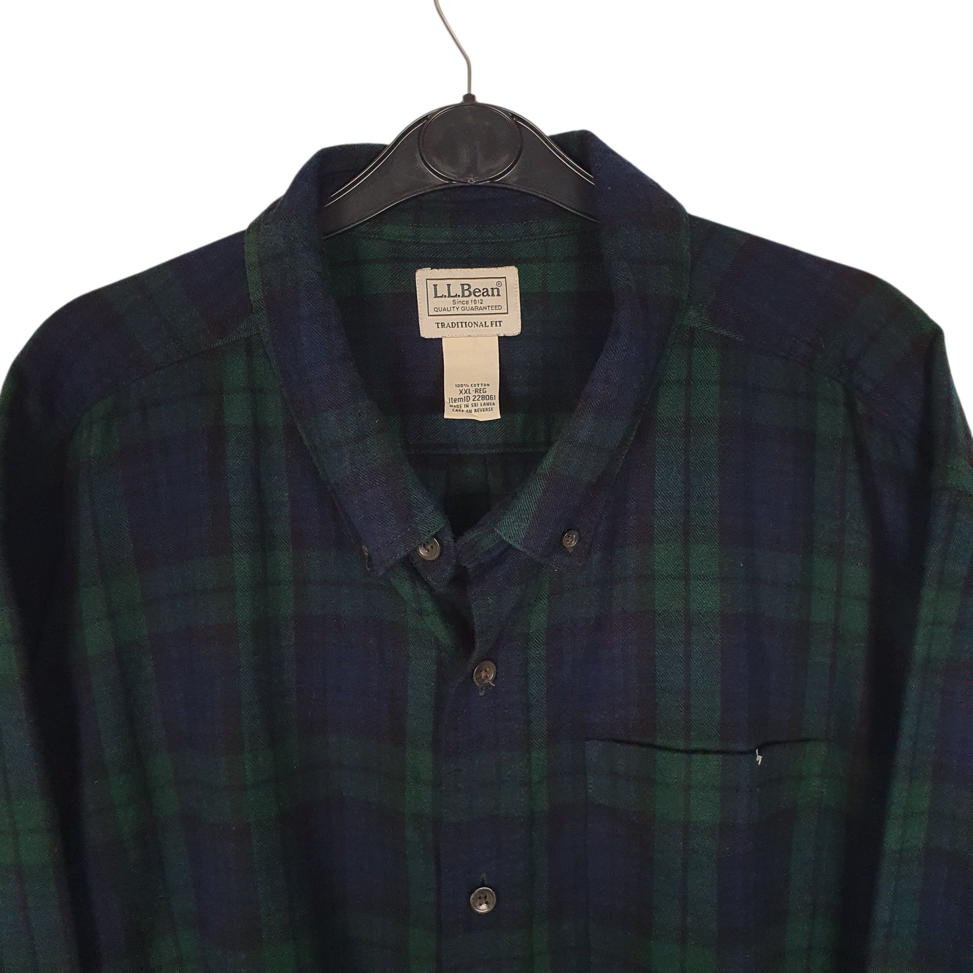 Mens Navy L.L.Bean Thick Flannel  Shirt