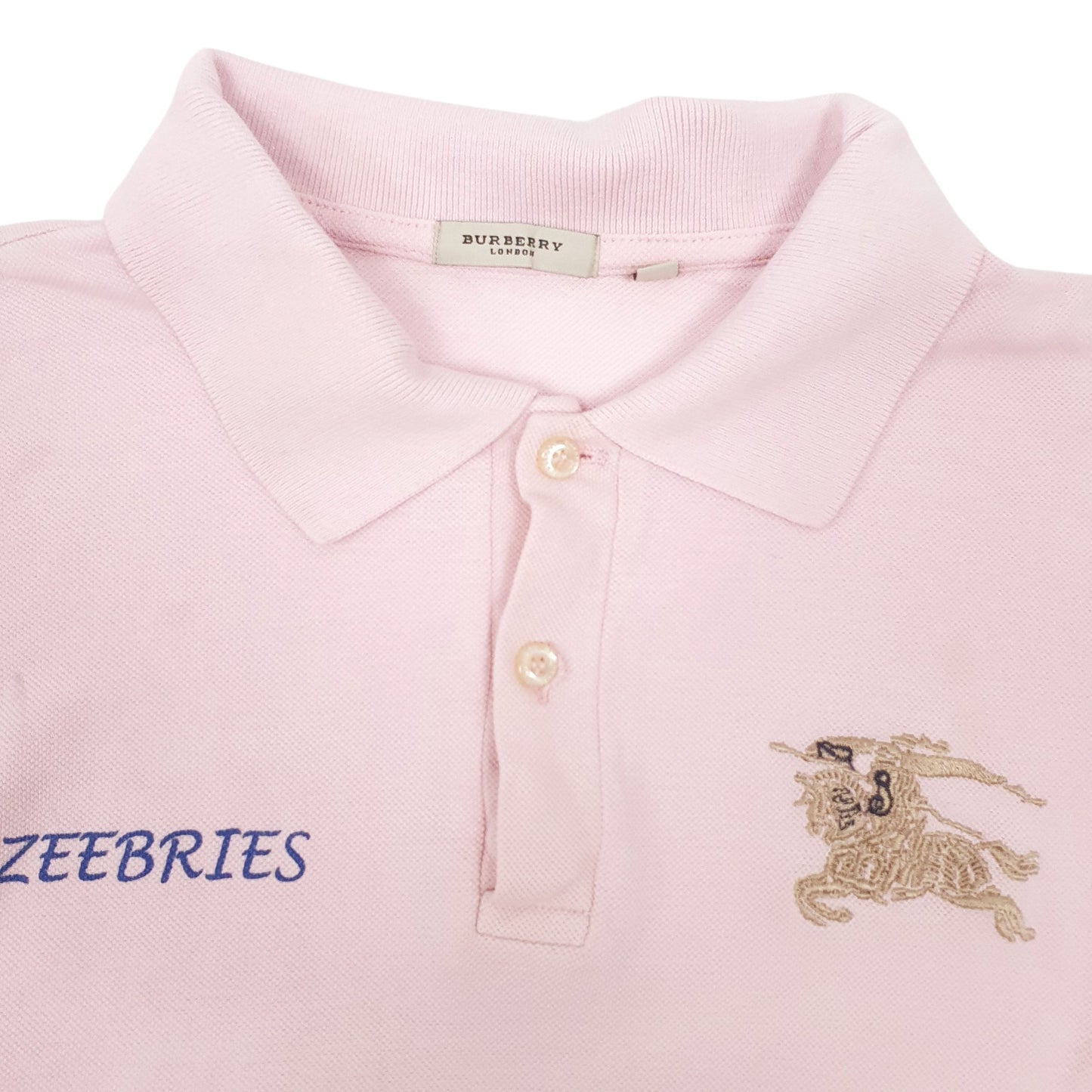 Mens Pink Burberry   Polo Shirt