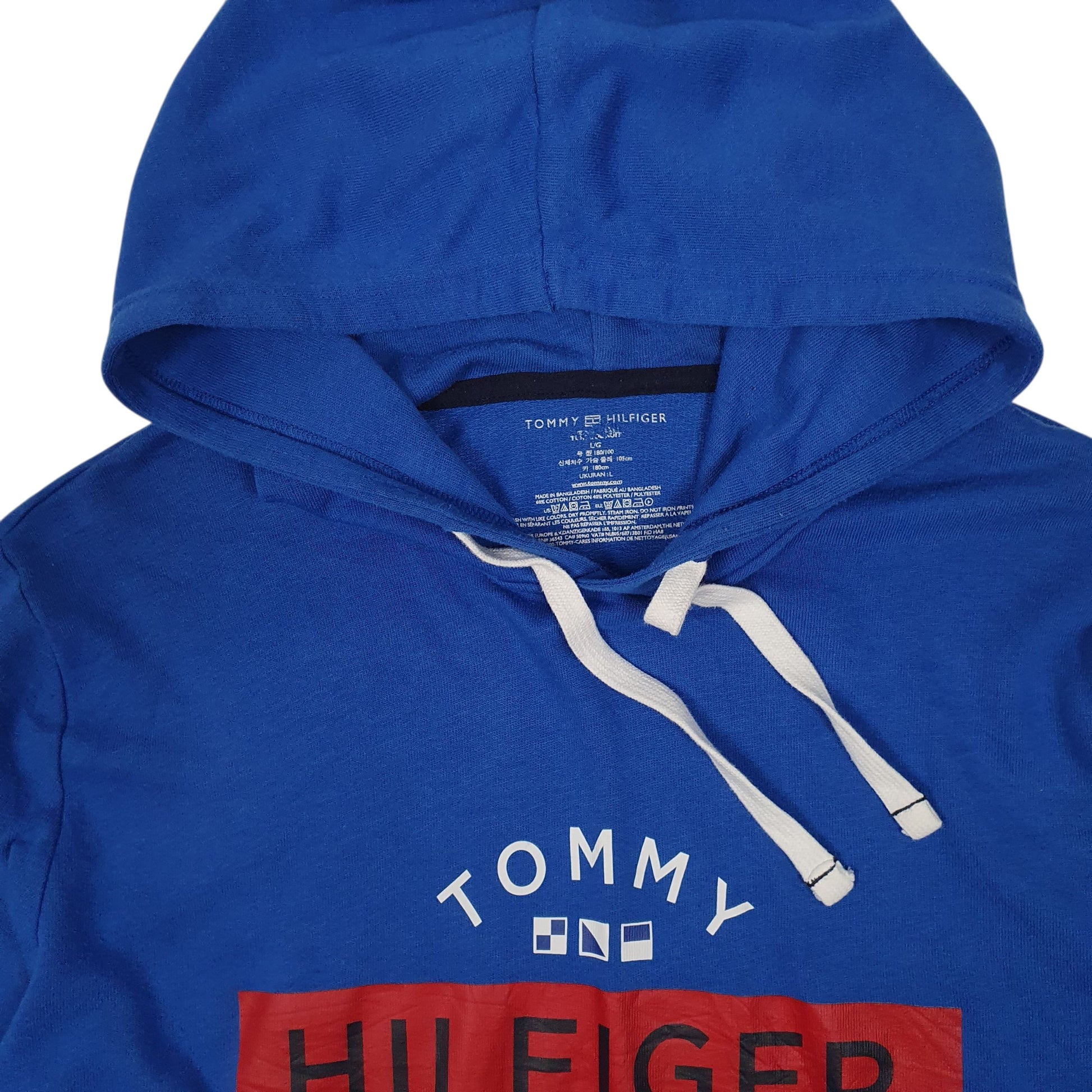 Mens Blue Tommy Hilfiger Lightweight Hoodie Jumper