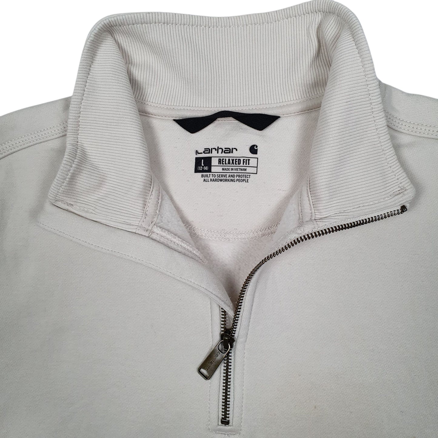 Womens White Carhartt  Quarter Zip Jumper