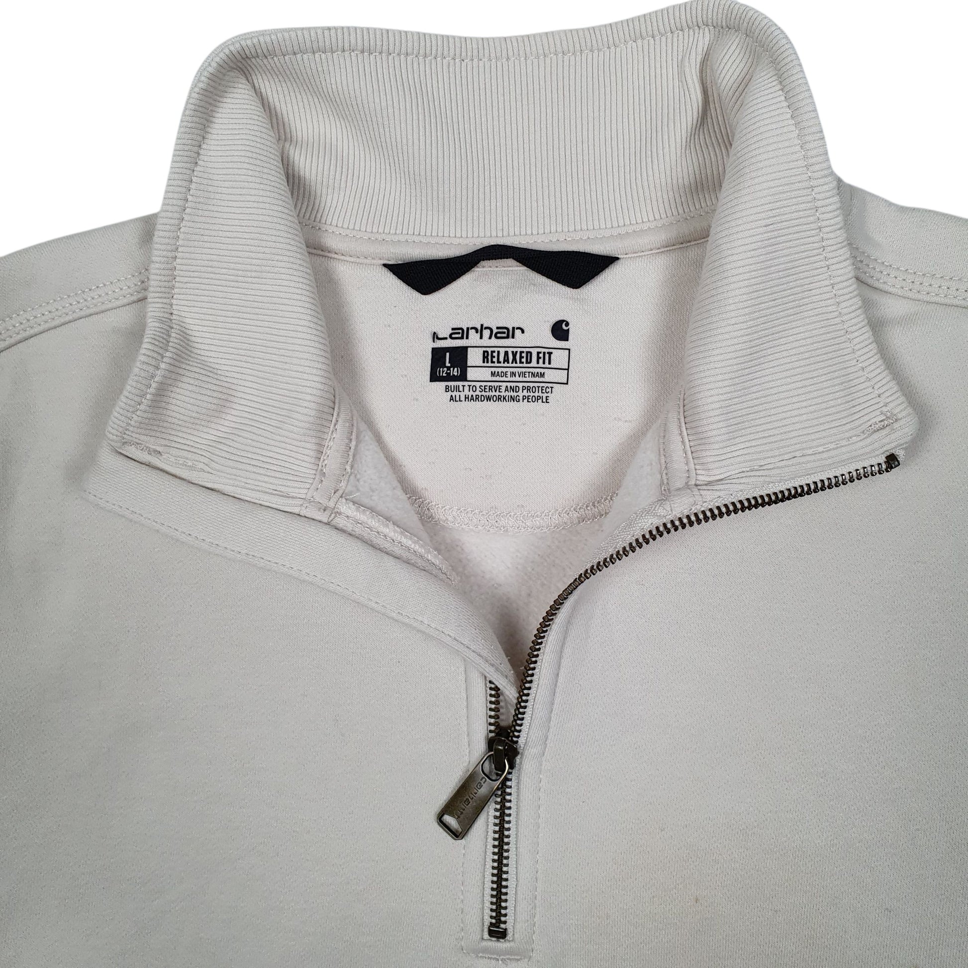Womens White Carhartt  Quarter Zip Jumper