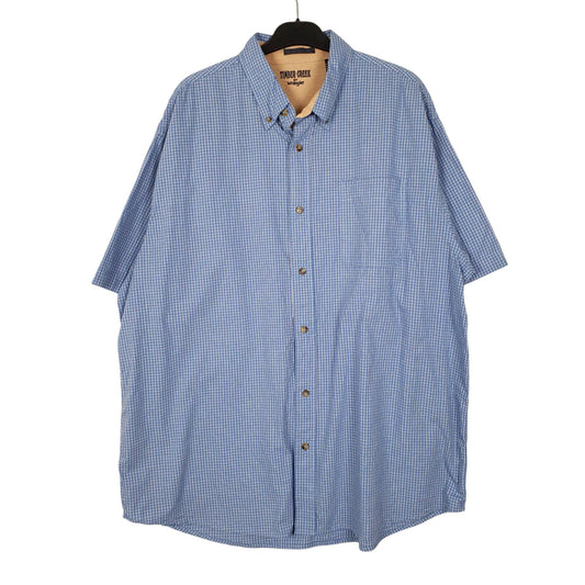 Mens Blue Wrangler Timber Creek Short Sleeve Shirt