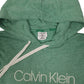 Mens Green Calvin Klein Spellout Lightweight Hoodie Jumper