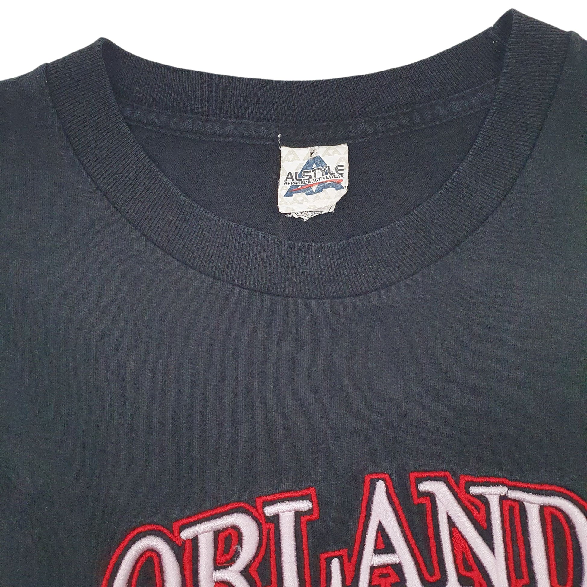 Mens Black Al Style Orlando Embroidered  T Shirt
