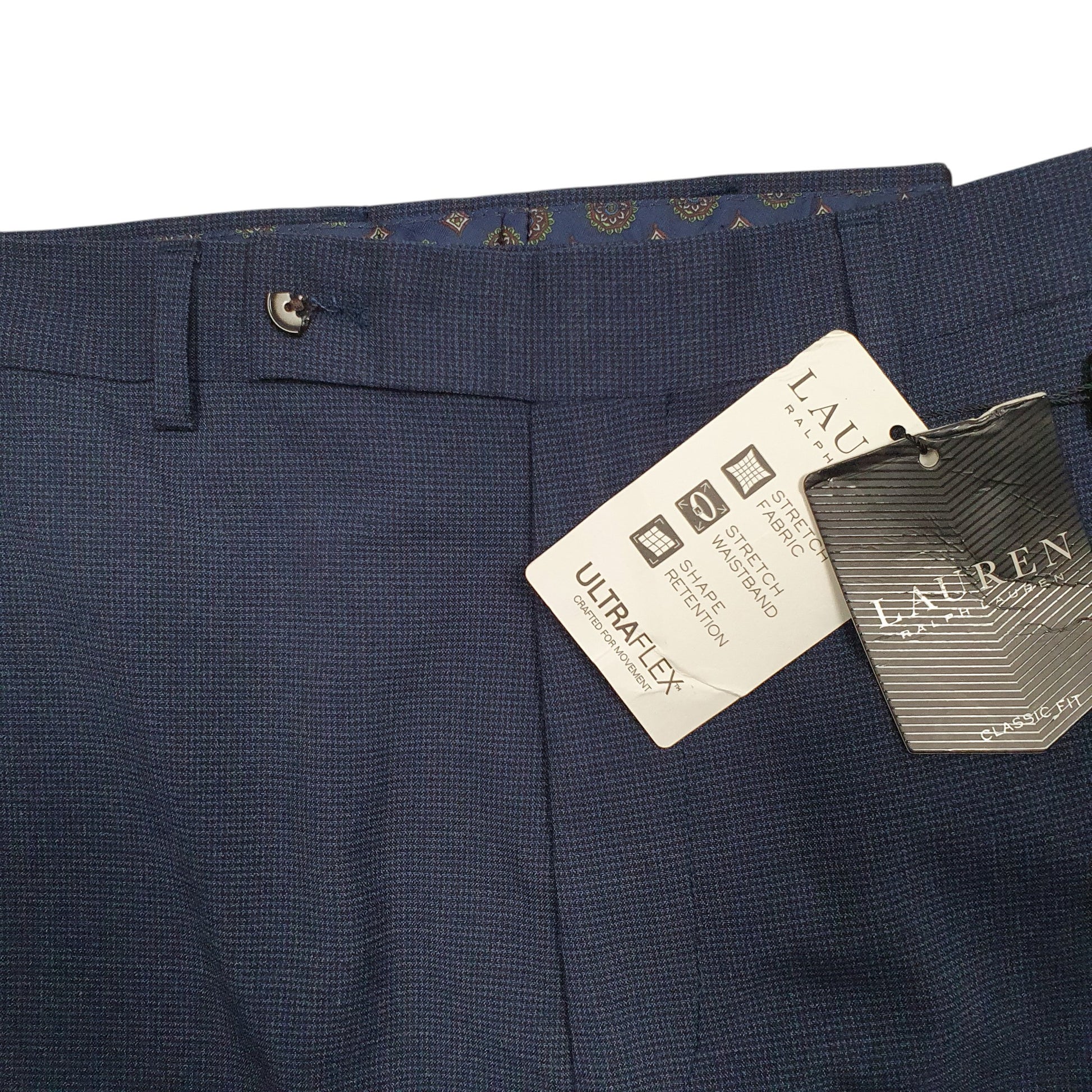 Mens Navy Ralph Lauren Stretch  Trousers