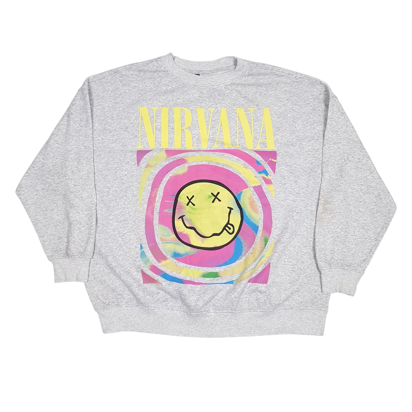 Mens Grey H&M Nirvana Crewneck Jumper