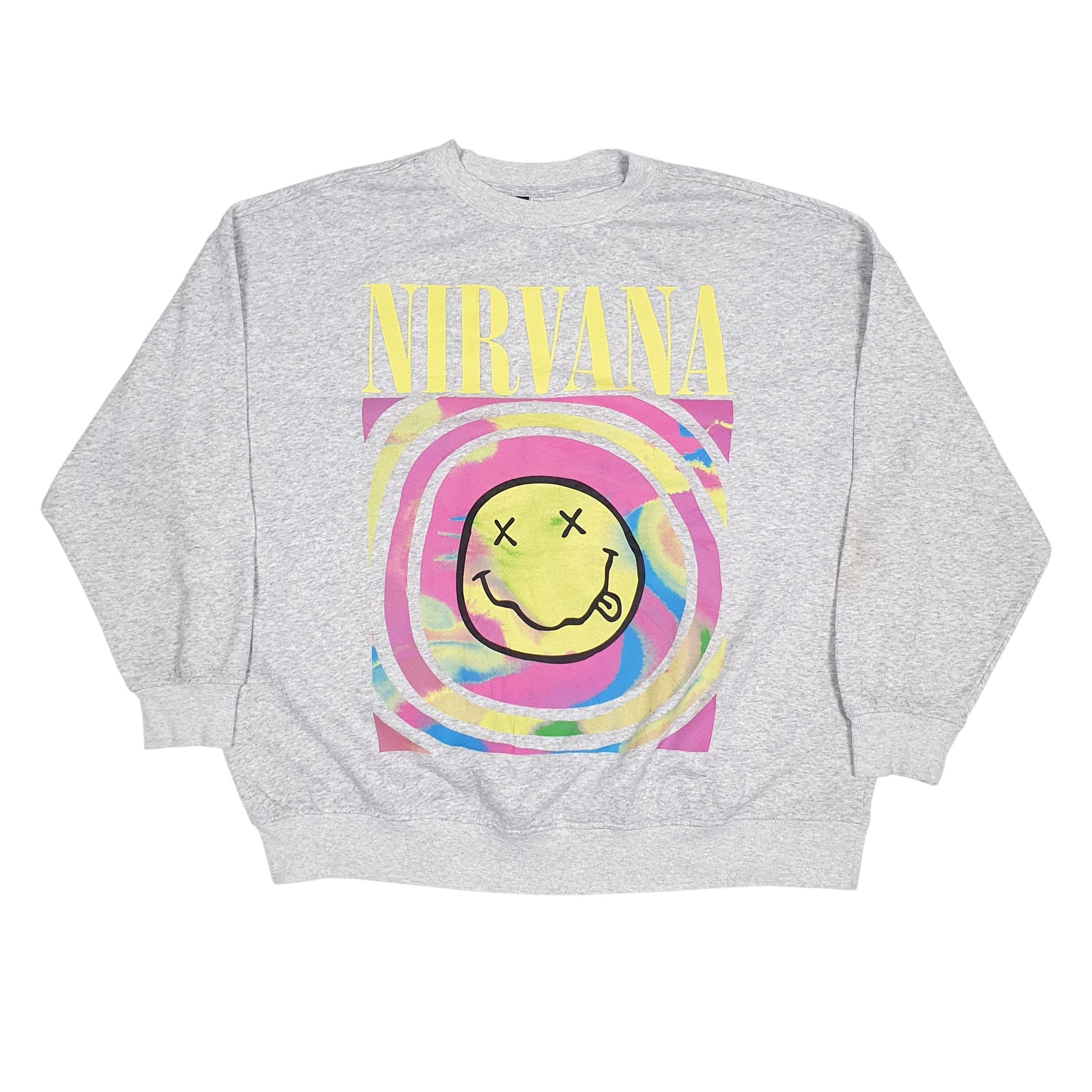 Mens Grey H&M Nirvana Crewneck Jumper