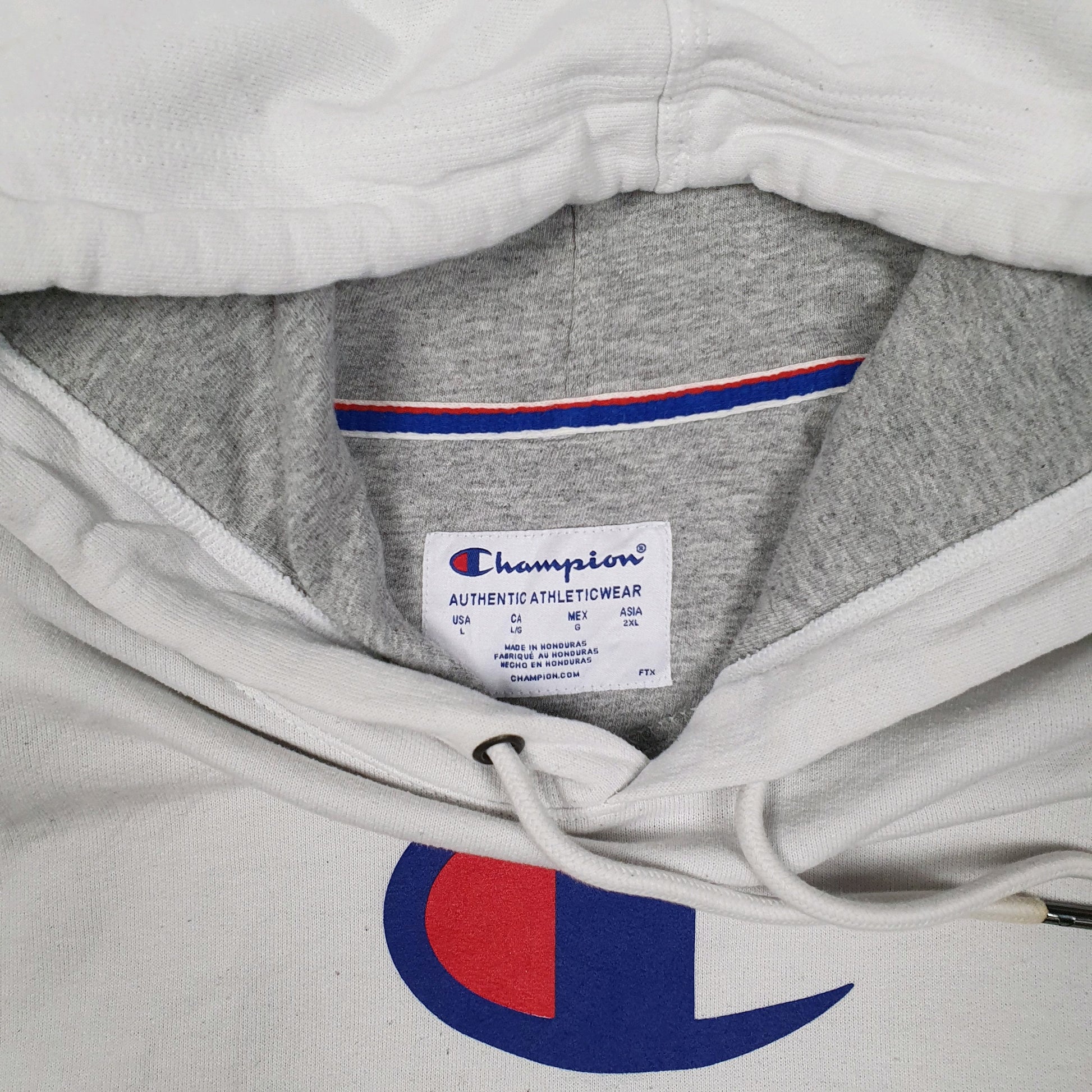 Mens White Champion  Hoodie Jumper
