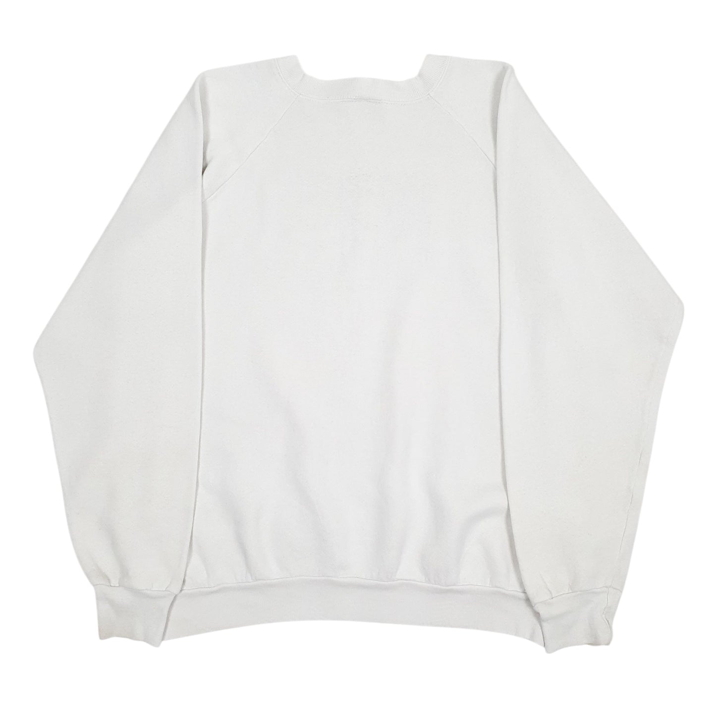 Mens White Fruit Of The Loom Vintage 90s Crewneck Jumper