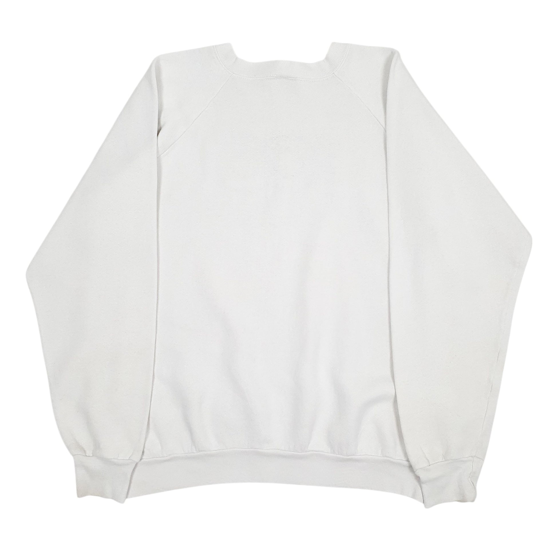 Mens White Fruit Of The Loom Vintage 90s Crewneck Jumper