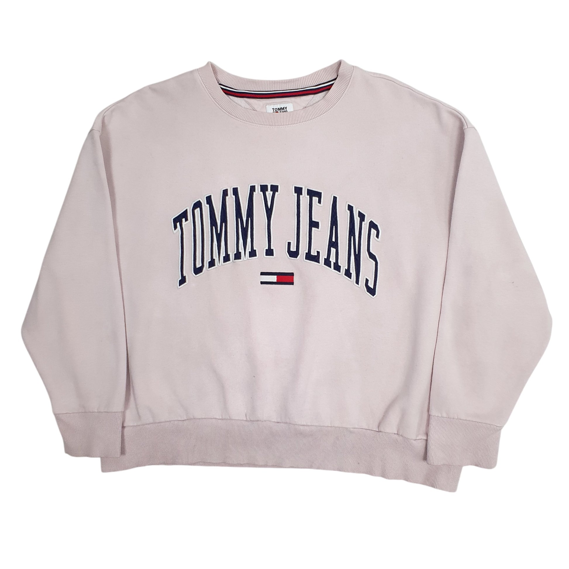 Womens Pink Tommy Hilfiger Spellout Crewneck Jumper