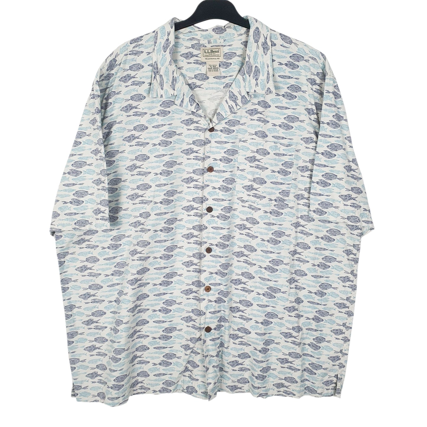 Mens Blue L.L.Bean  Short Sleeve Shirt